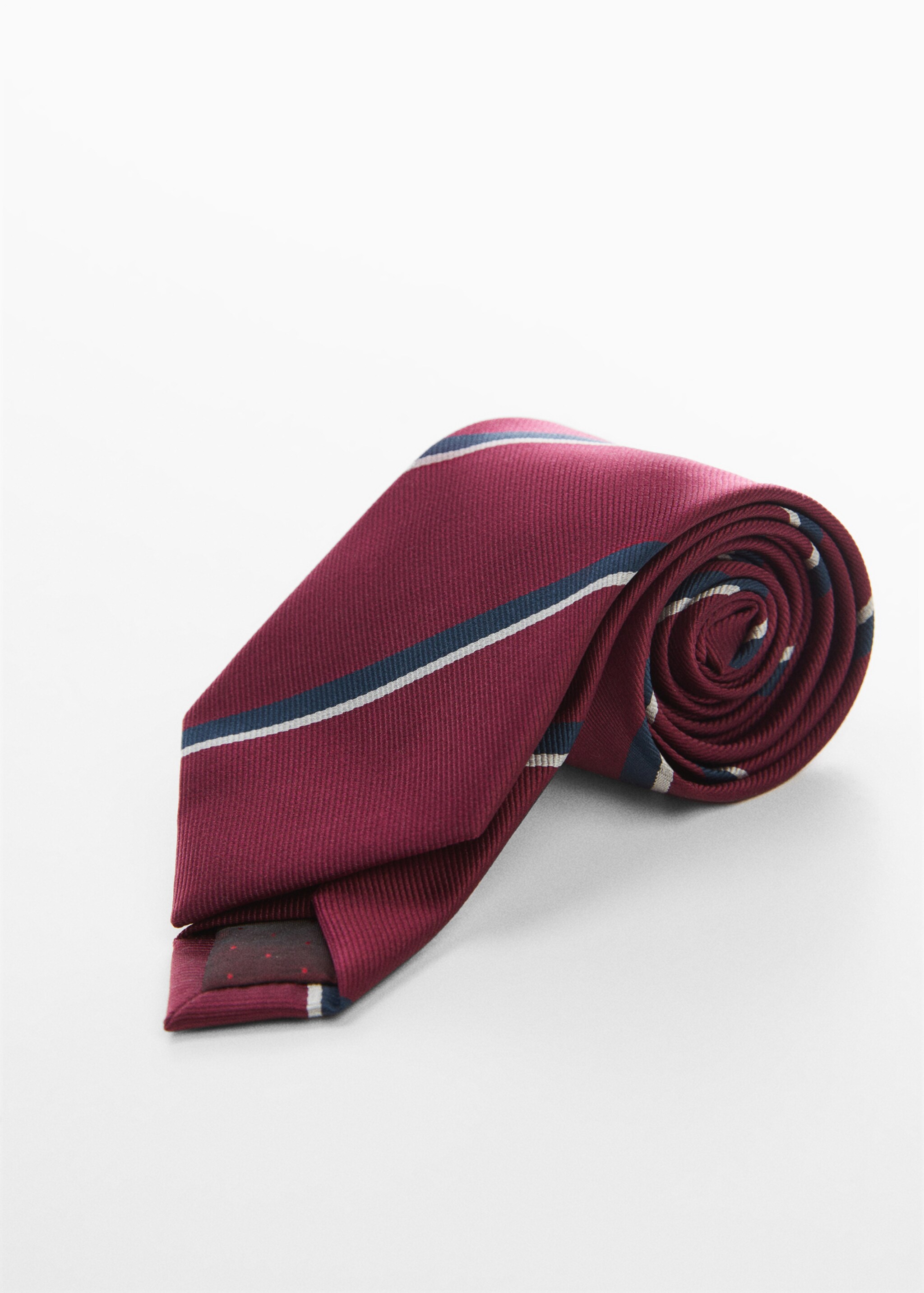 Stripes printed tie - Medium plane, Maroon. Ref: 77102004-00.