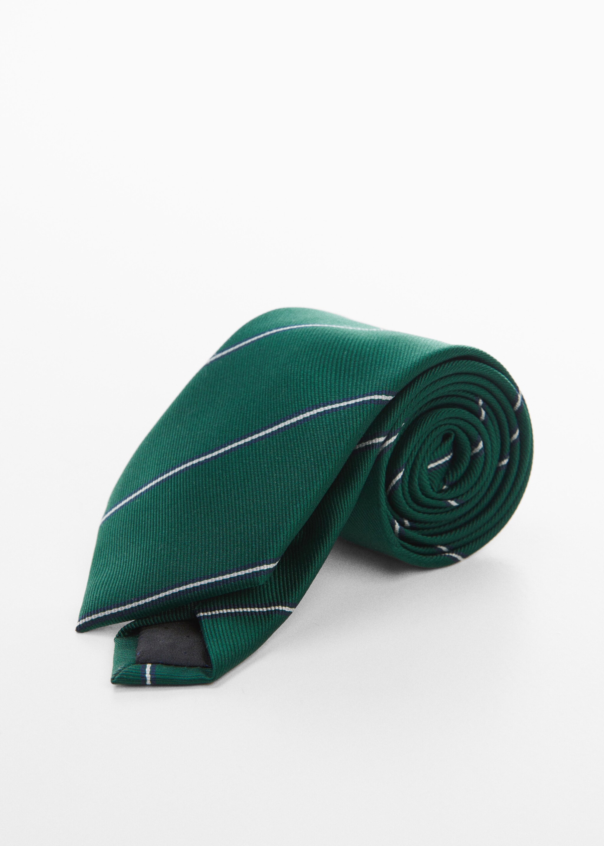 Stripes printed tie - Medium plane, Dark Green. Ref: 77102005-00.