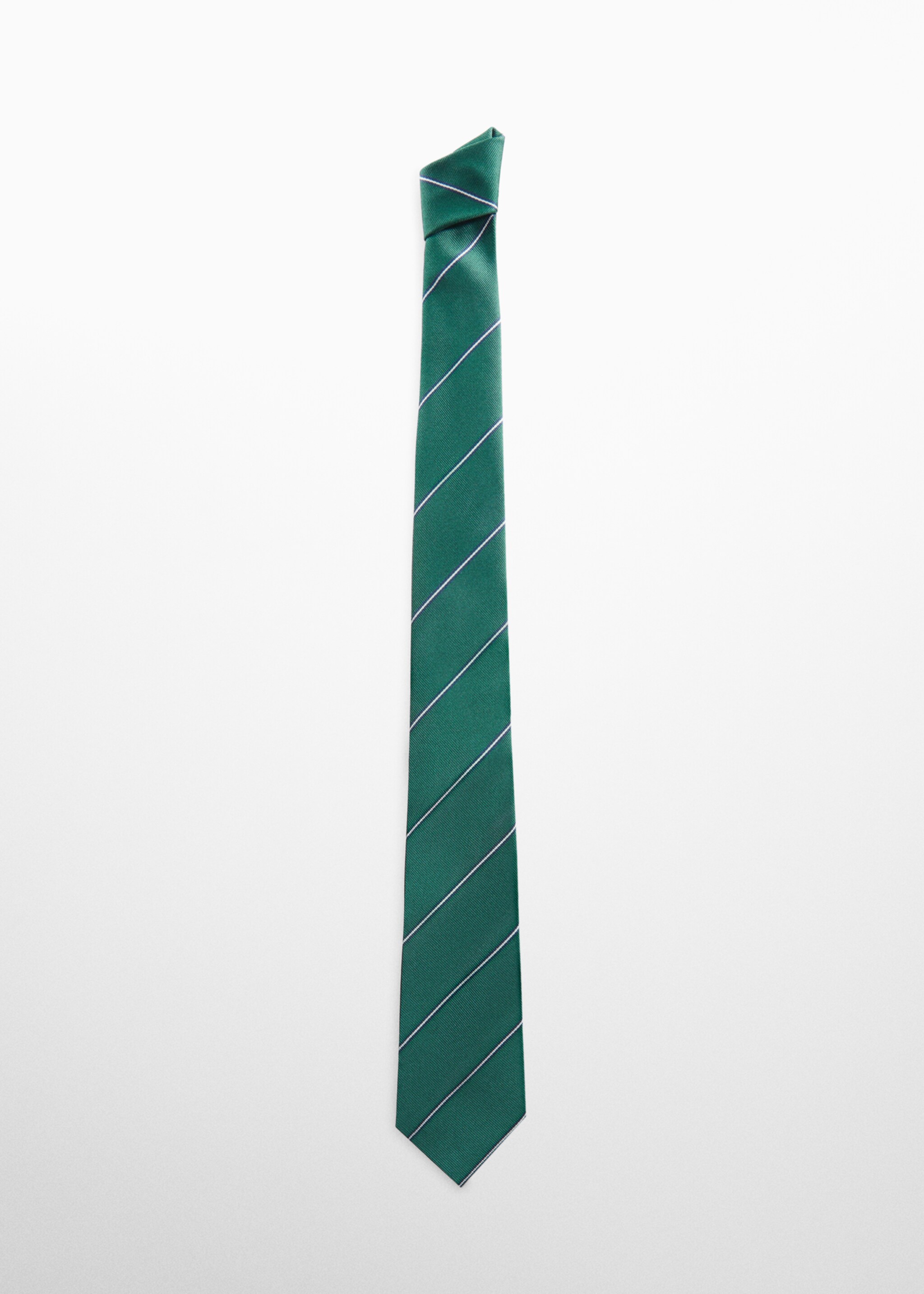 Stripes printed tie - Article without model, Dark Green. Ref: 77102005-00.