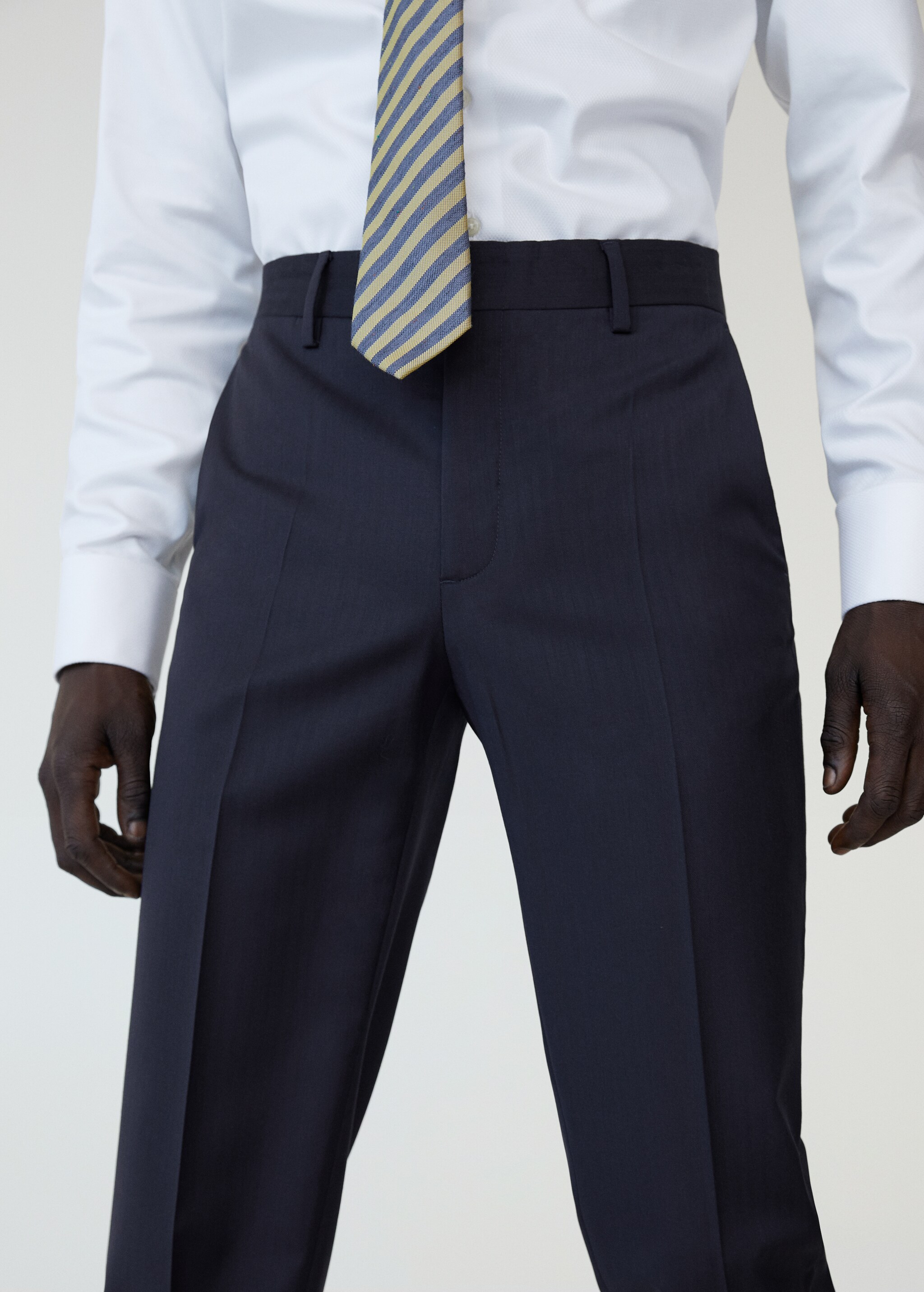 Slim fit virgin wool suit pants - Details of the article 1