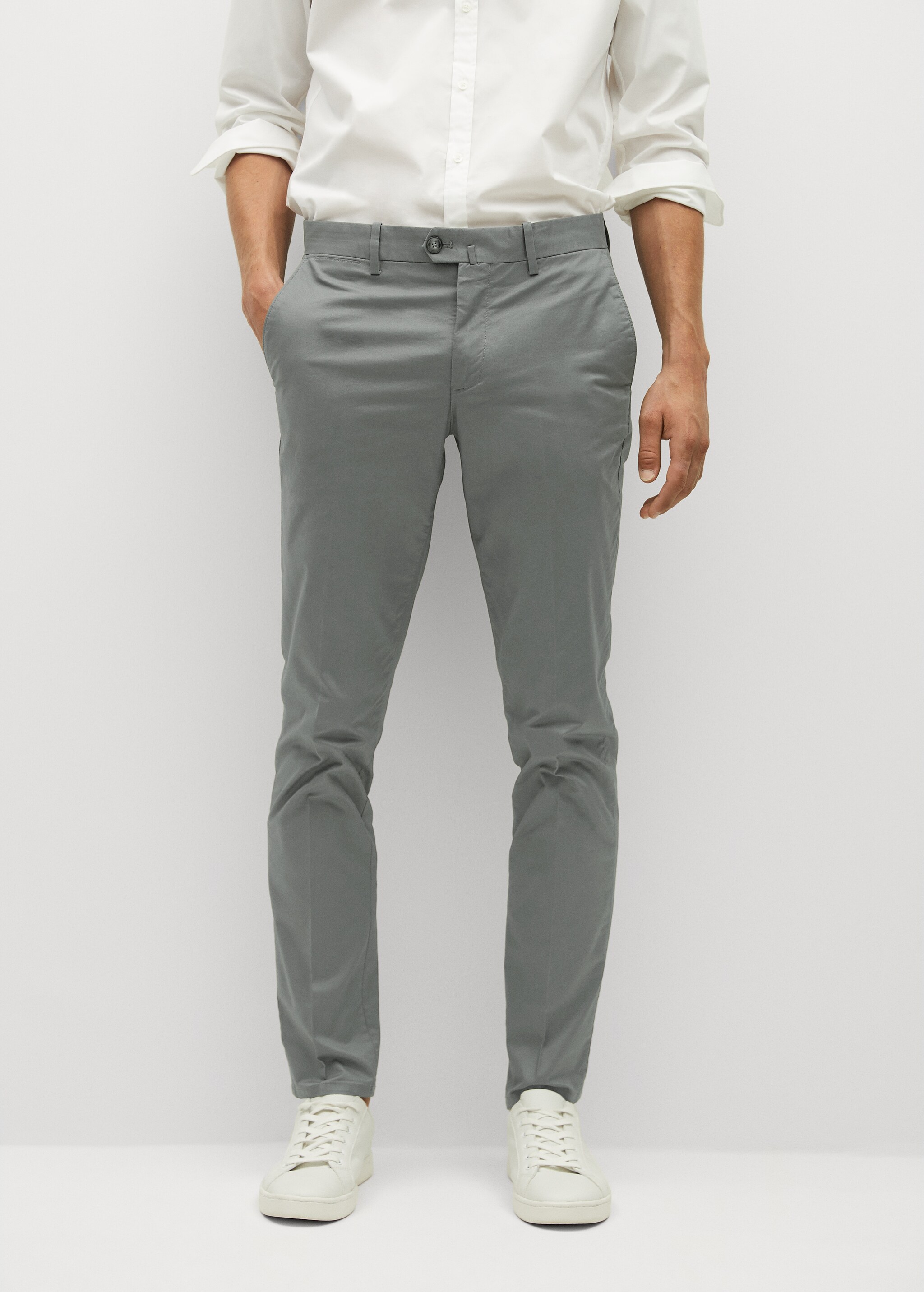 Chinosbyxor slim fit twill - Bild av mittparti