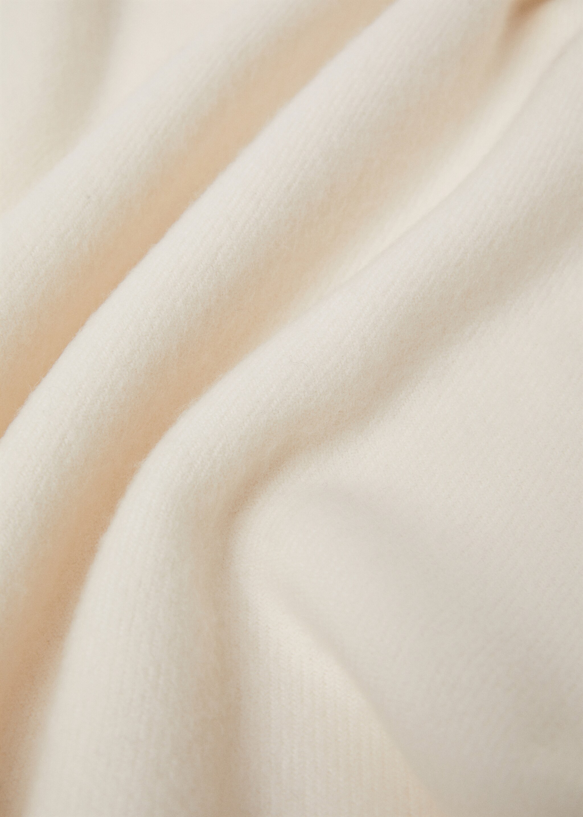 Soft wool and cashmere blanket - Details of the article 2, Off White. Ref: 77106317-00.