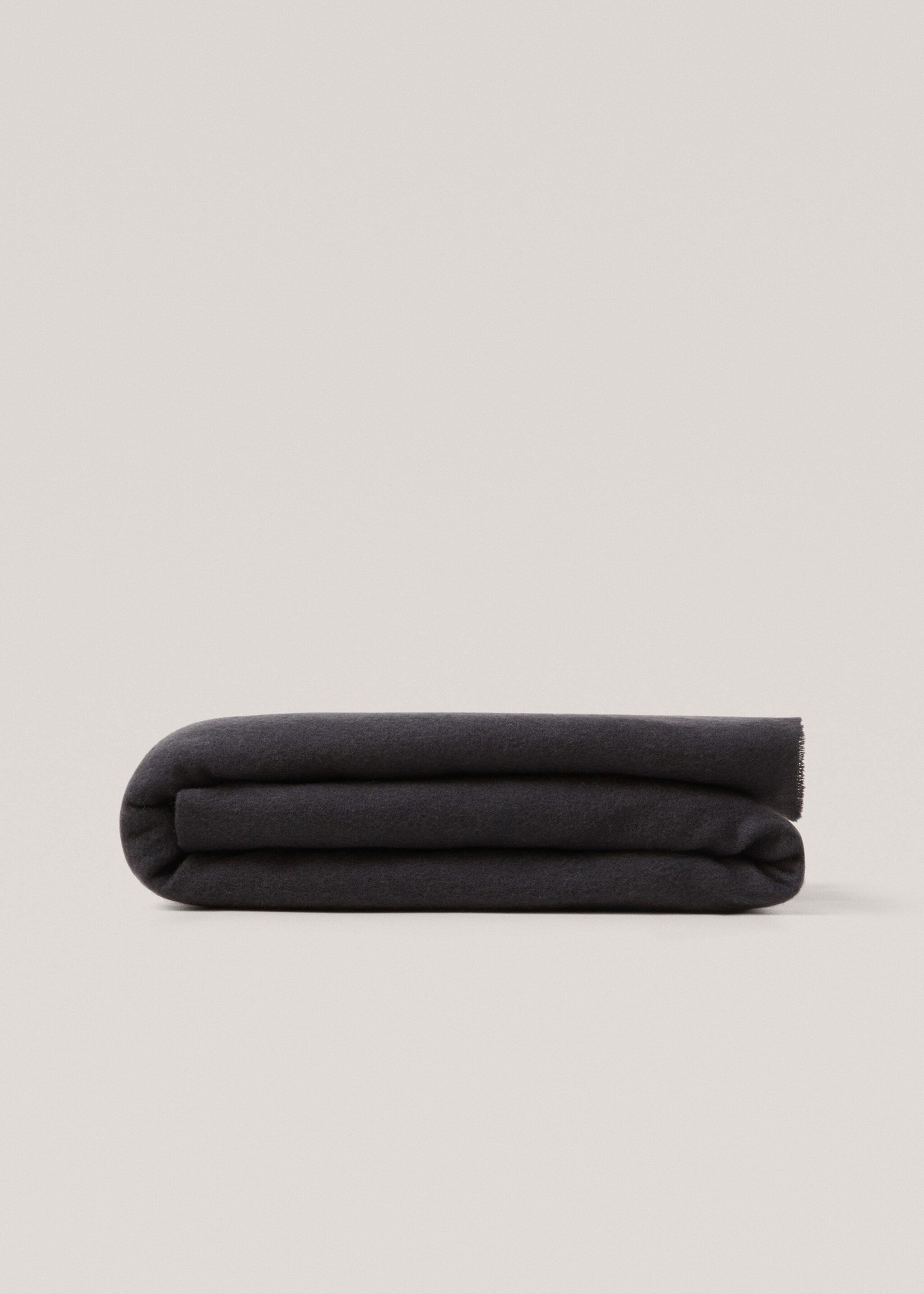 Soft wool and cashmere blanket - Article without model, Charcoal. Ref: 77106317-00.