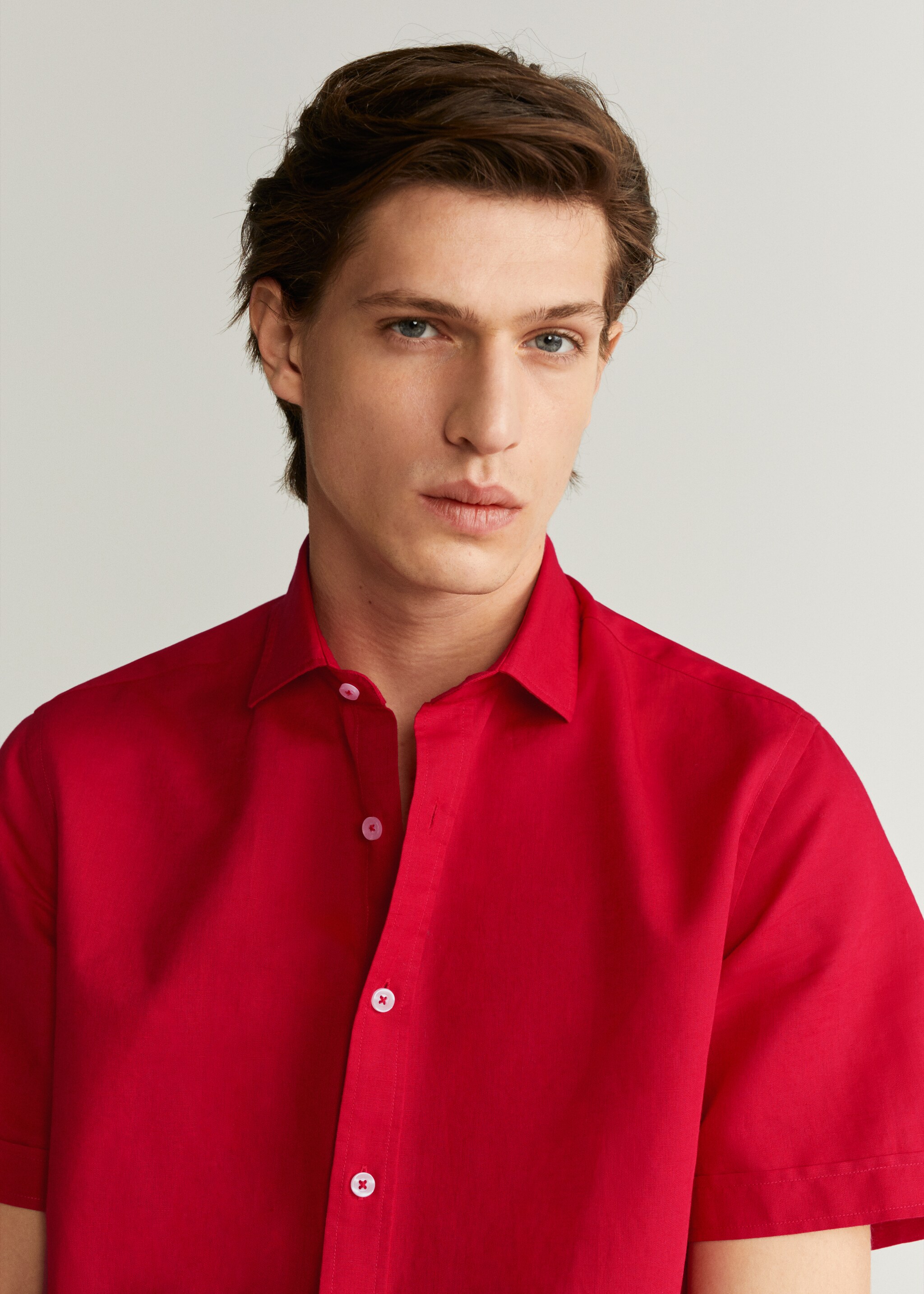 Camisa regular fit algodón lino - Detalle del artículo 1
