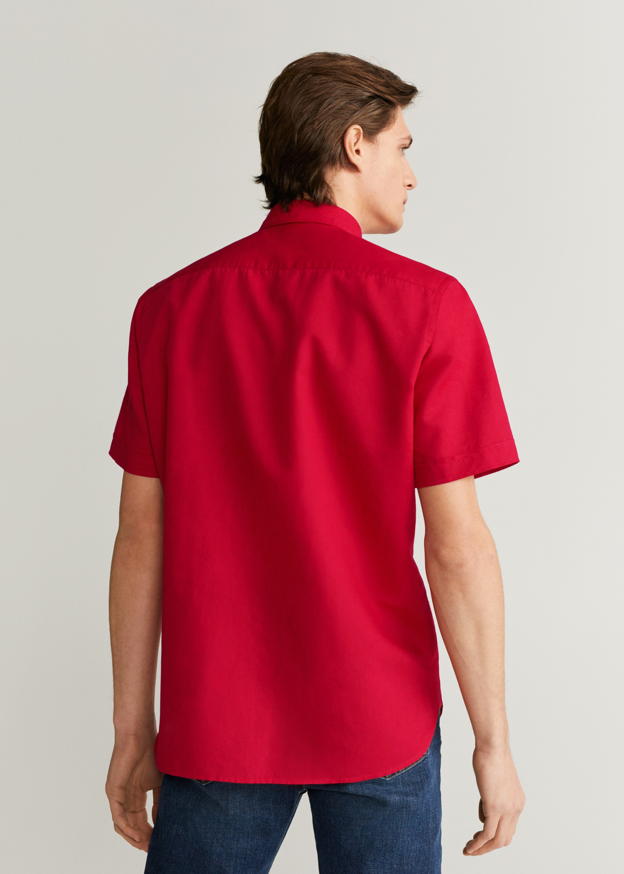 Camisa regular fit algodón lino - Reverso del artículo