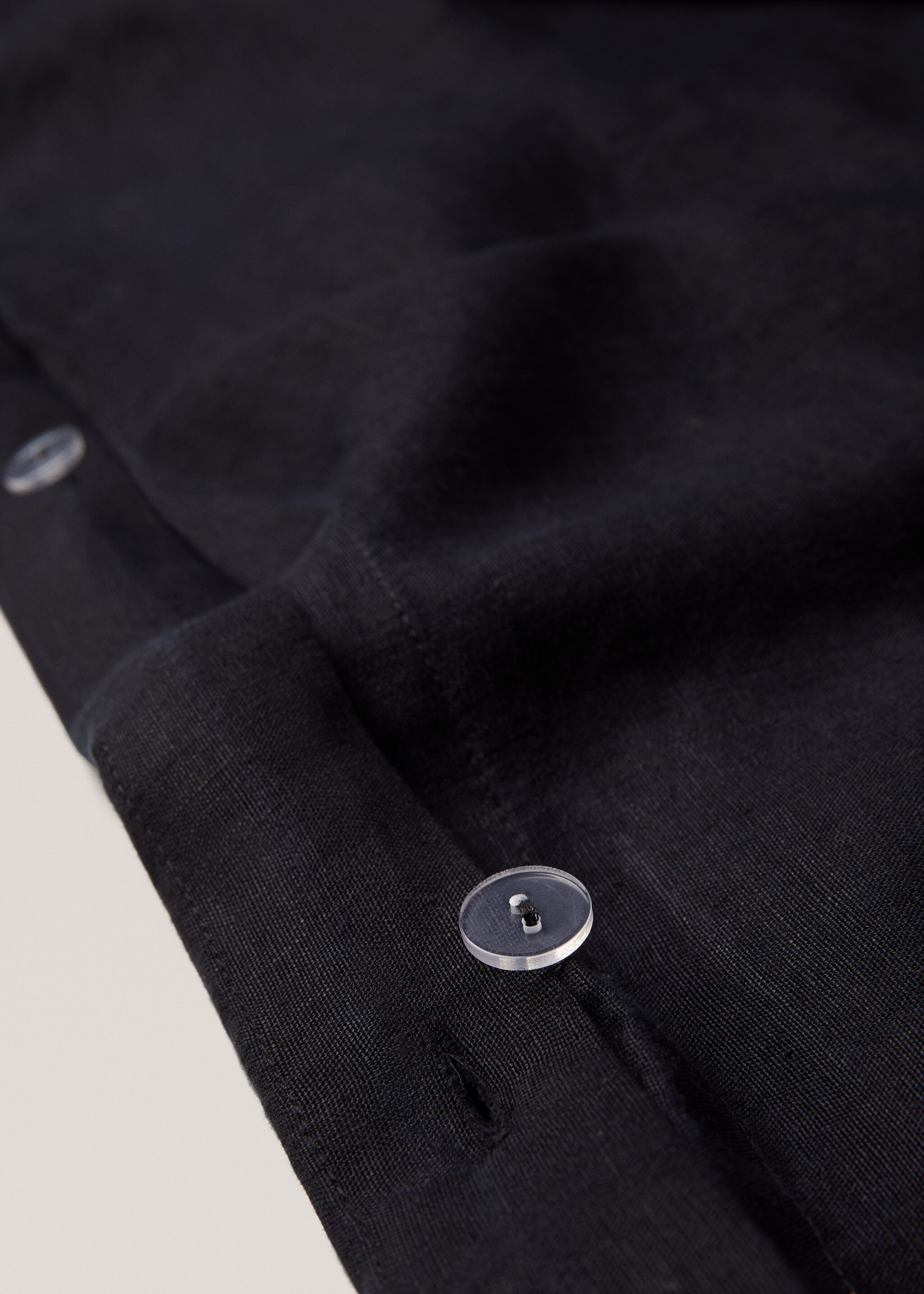 100% linen duvet cover Super King bed - Details of the article 1, Dark Navy. Ref: 77116319-00.