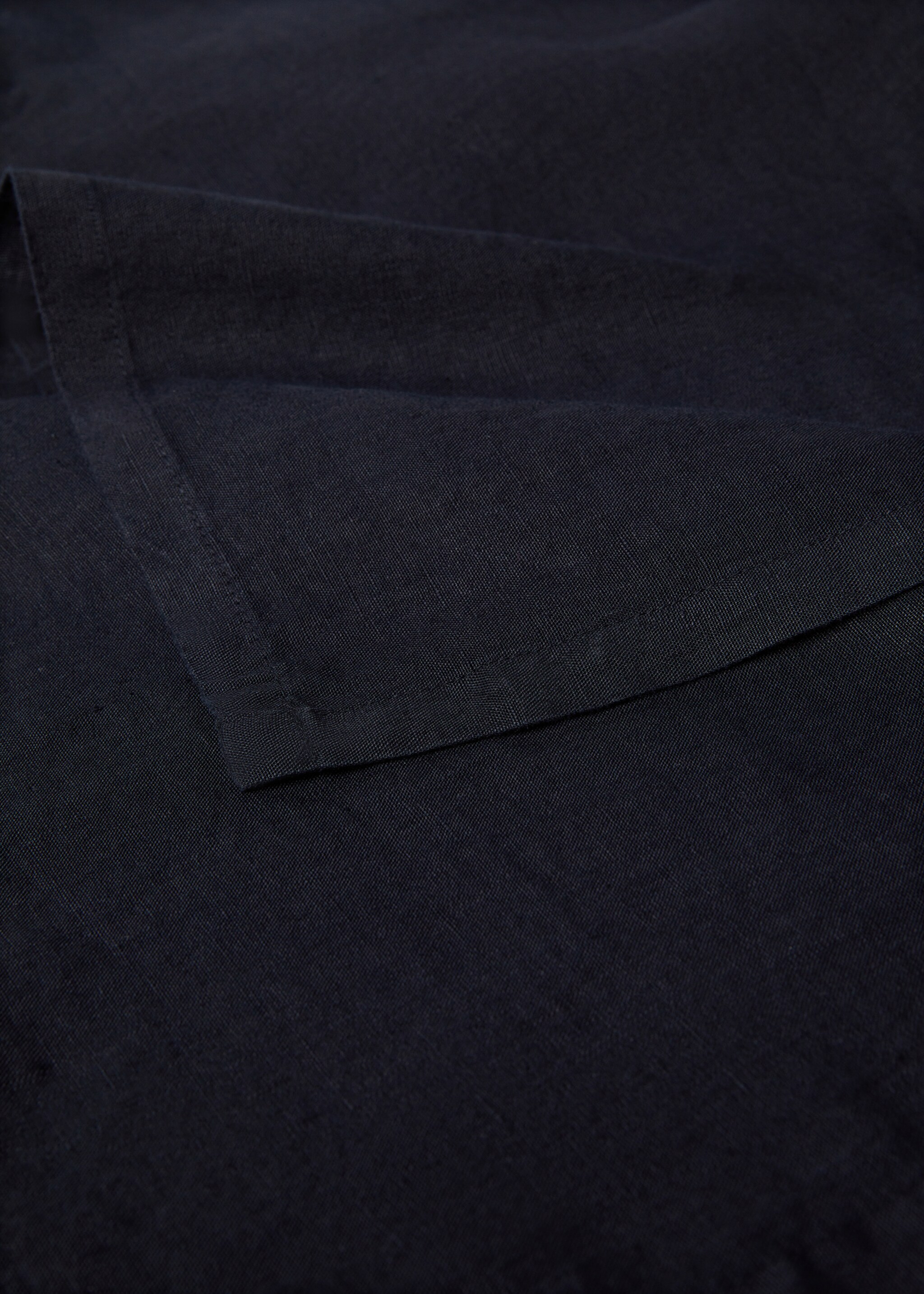 100% linen flat sheet Single bed - Details of the article 2, Dark Navy. Ref: 77126319-00.