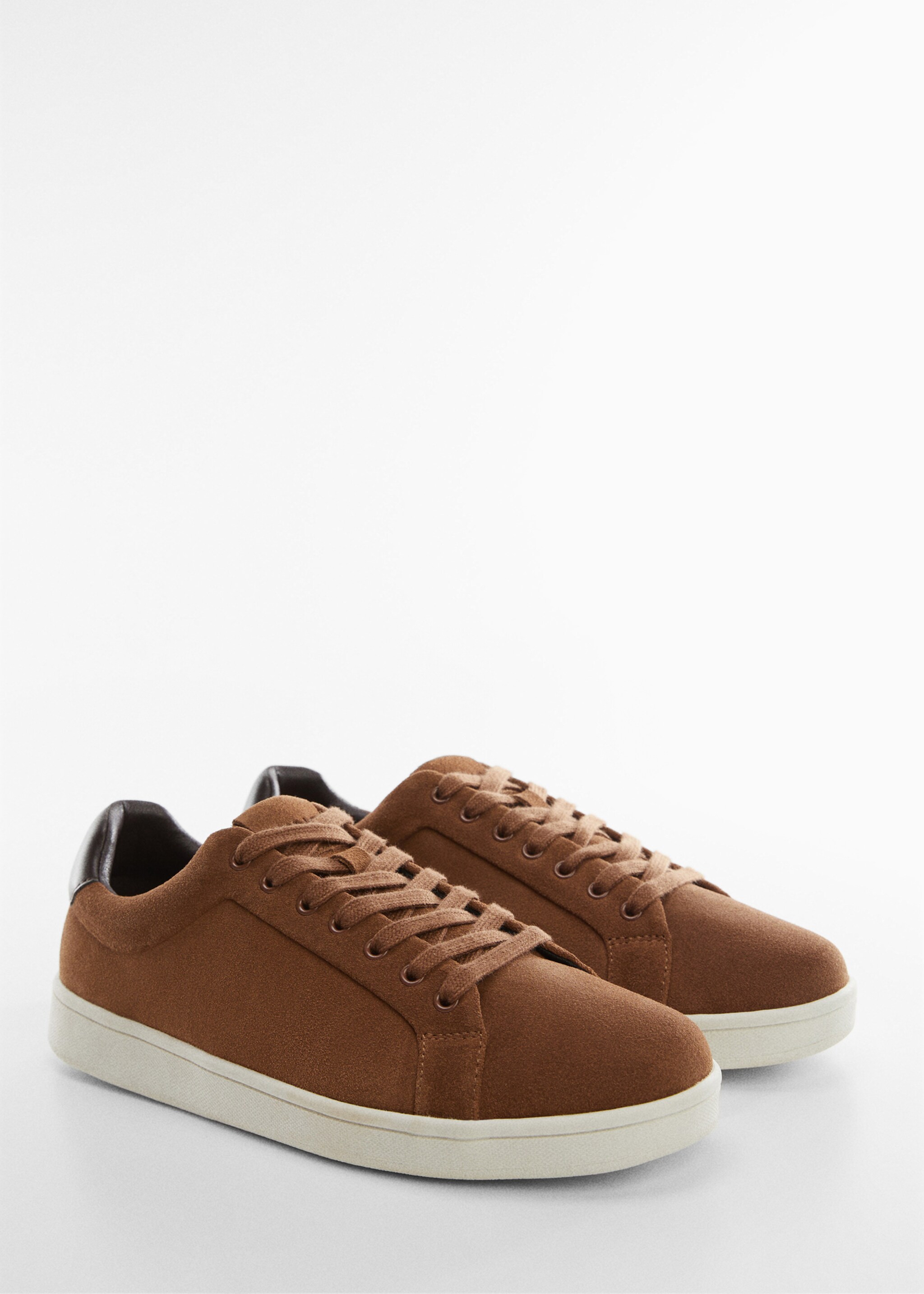 Lace-up leather sneakers - Medium plane, Chocolate. Ref: 77144392-00.