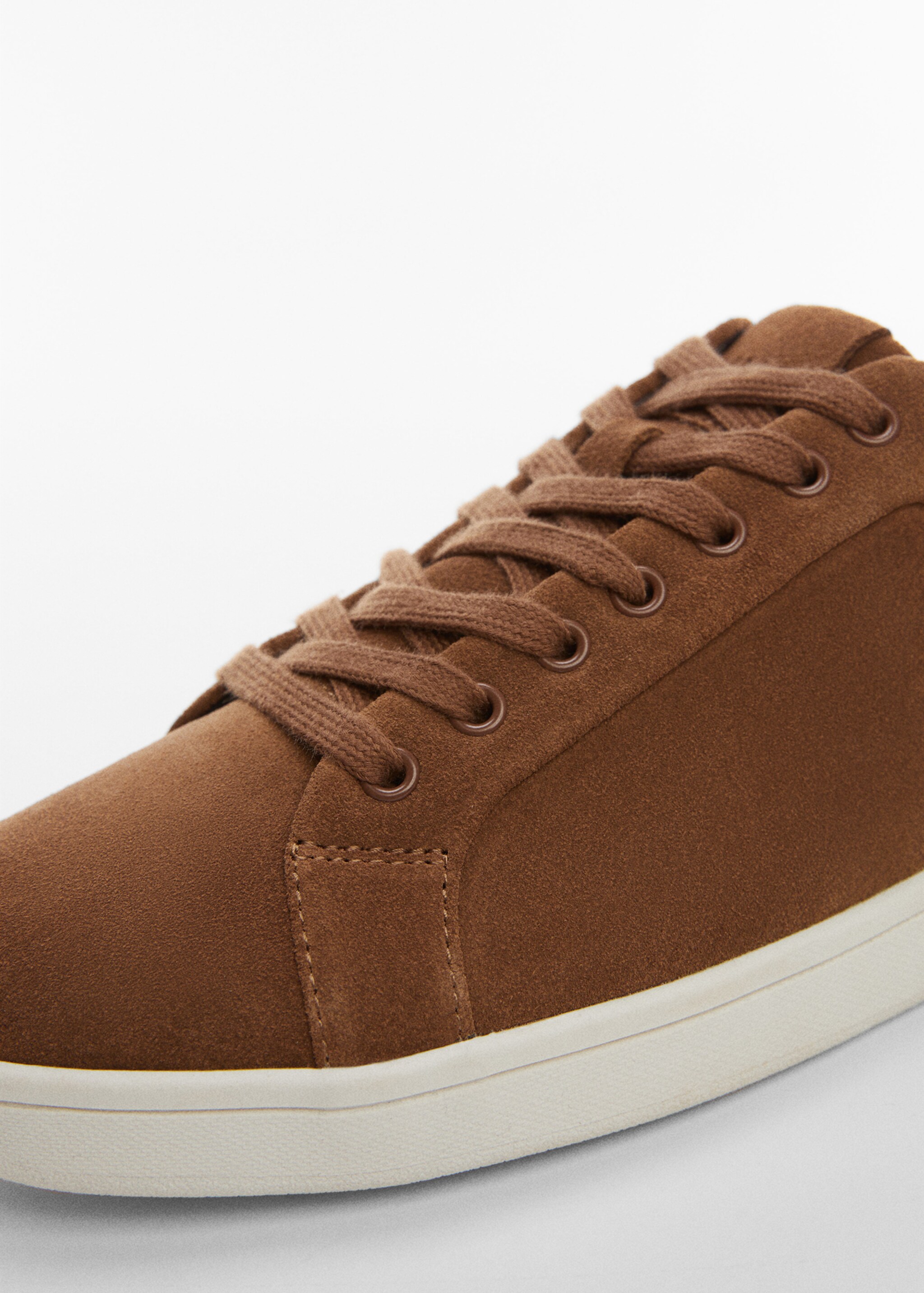 Lace-up leather sneakers - Details of the article 2, Chocolate. Ref: 77144392-00.