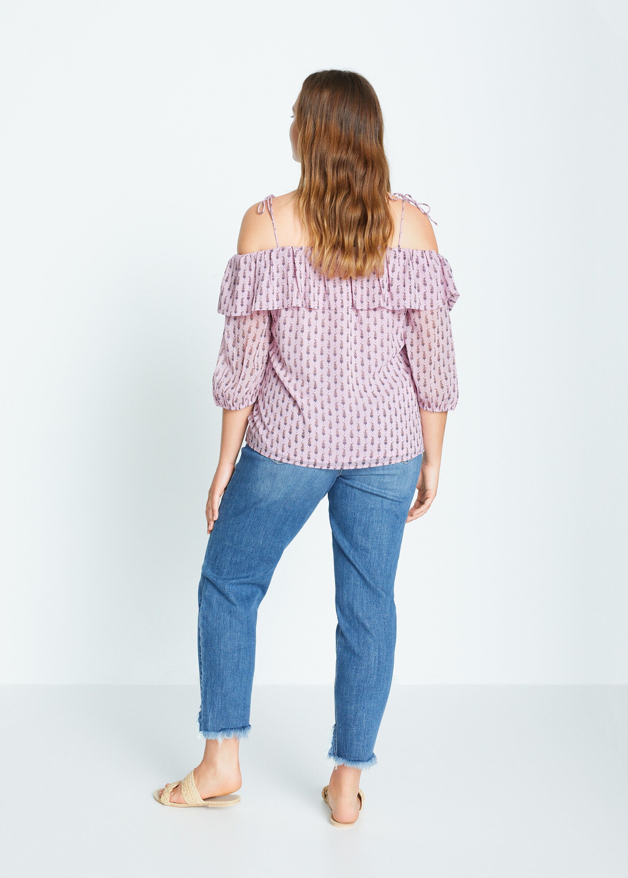 Blusa off-shoulder estampada - Reverso del artículo