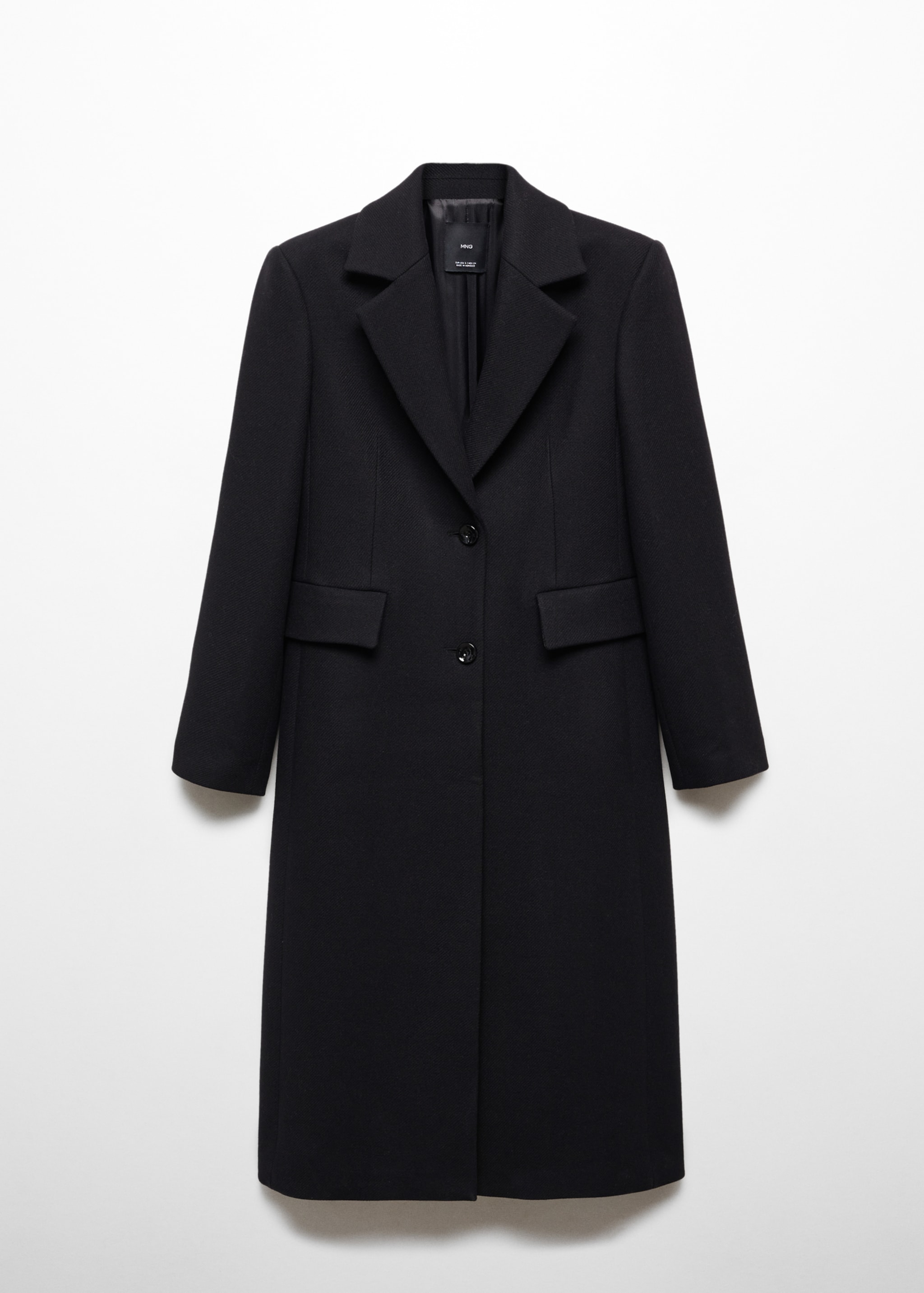 Structured wool coat - Article without model, Black. Ref: 77159223-00.
