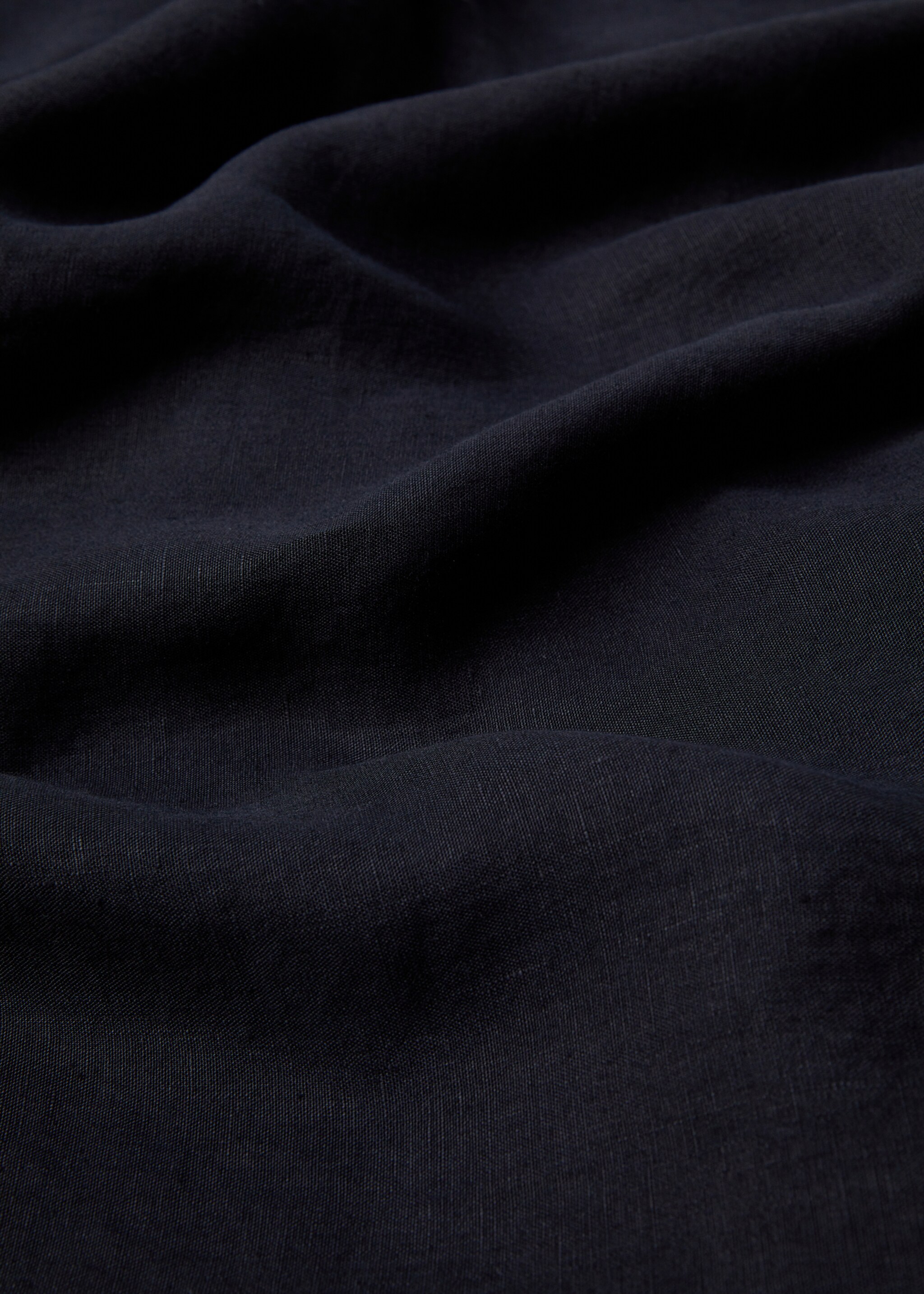 100% linen flat sheet Queen bed - Details of the article 1, Dark Navy. Ref: 77166317-00.