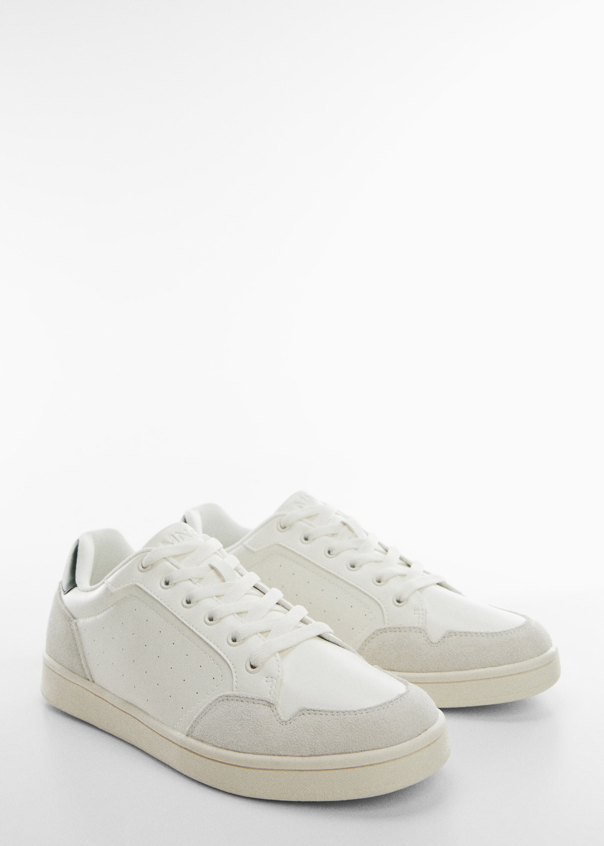 Lace-up leather sneakers - Medium plane, Off White. Ref: 77183256-00.