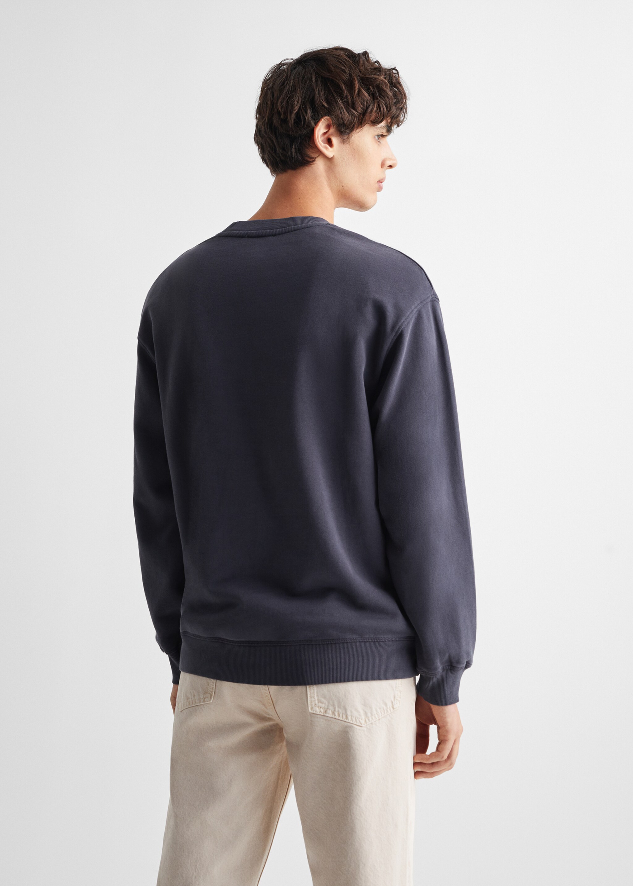 Sweater coton - Verso de l’article, Bleu marine. Ref: 77195664-00.