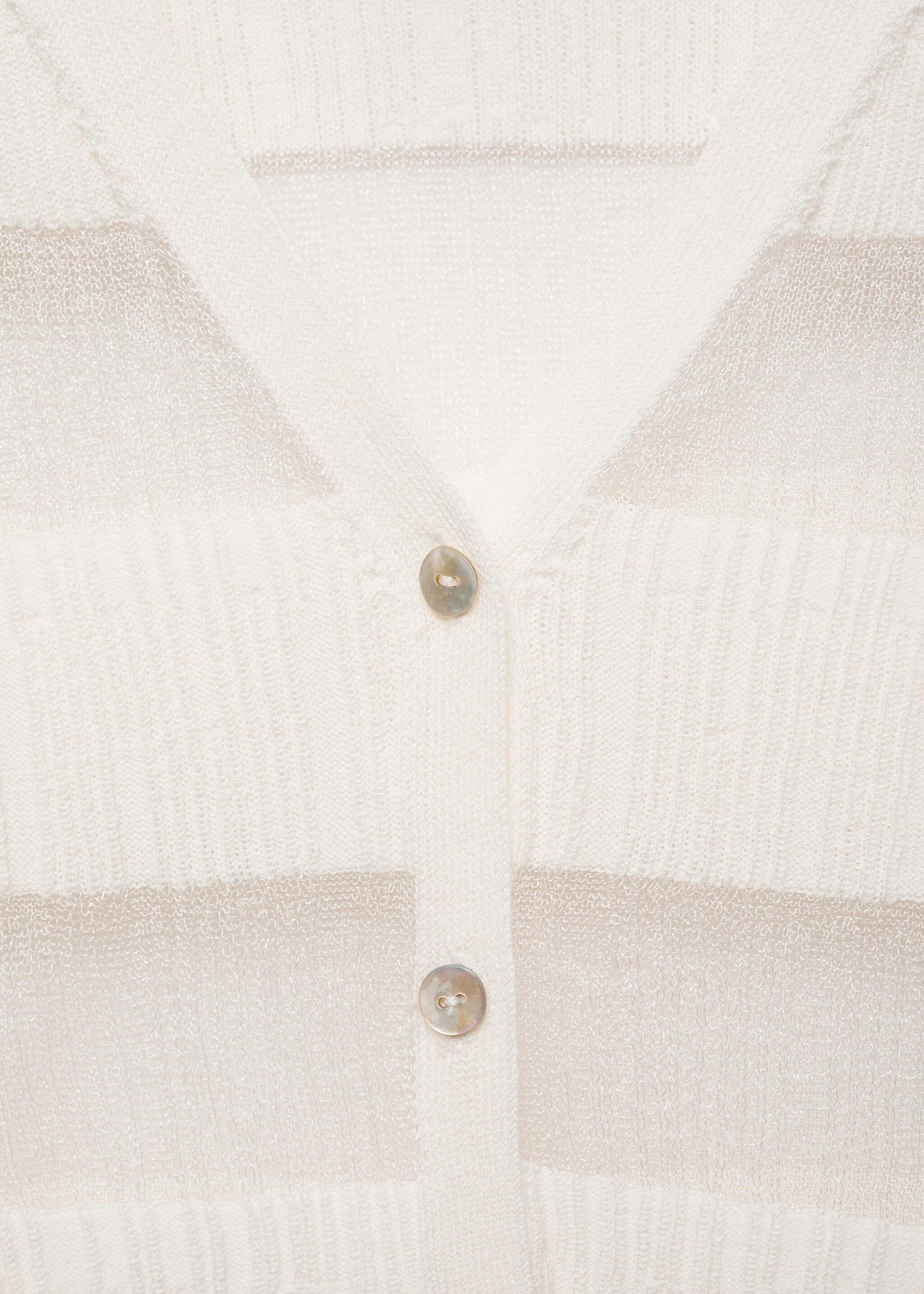 Halbdurchsichtiger Cardigan mit Struktur - Detail des Artikels 8, Weiß. Ref: 77924066-00.