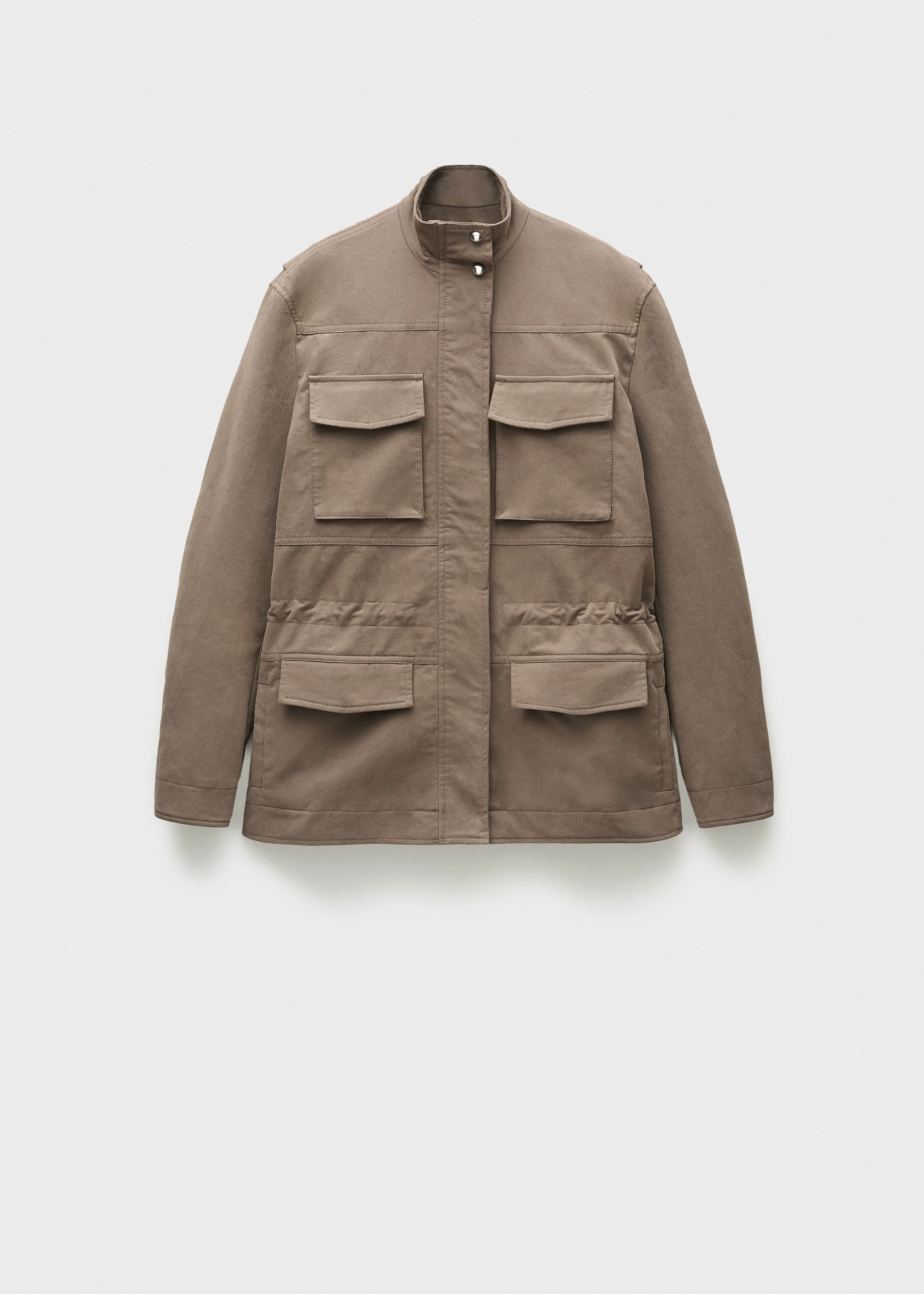 Turtleneck parka with pockets - Article without model, Medium Brown. Ref: 77947938-00.
