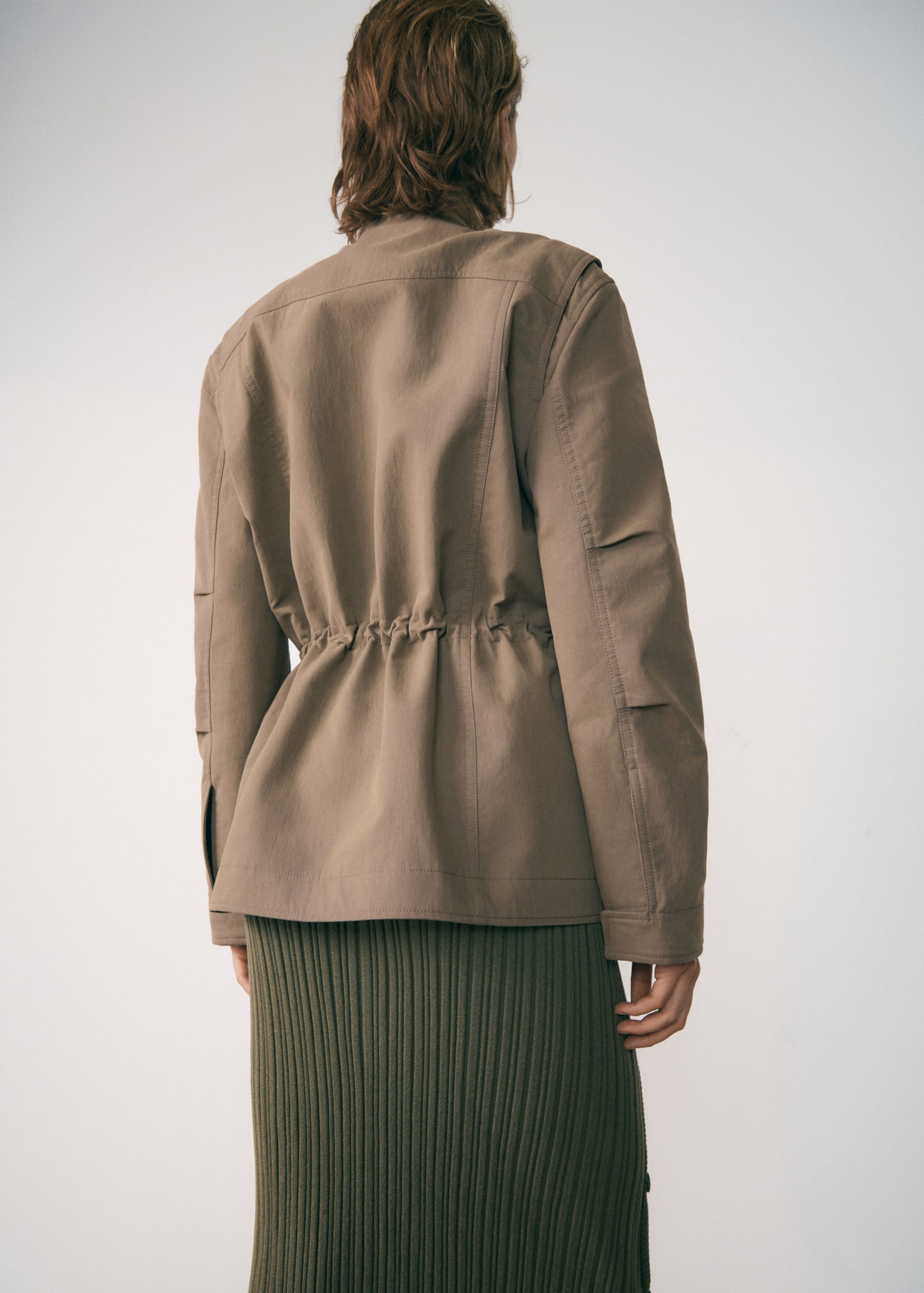 Turtleneck parka with pockets - Reverse of the article, Medium Brown. Ref: 77947938-00.