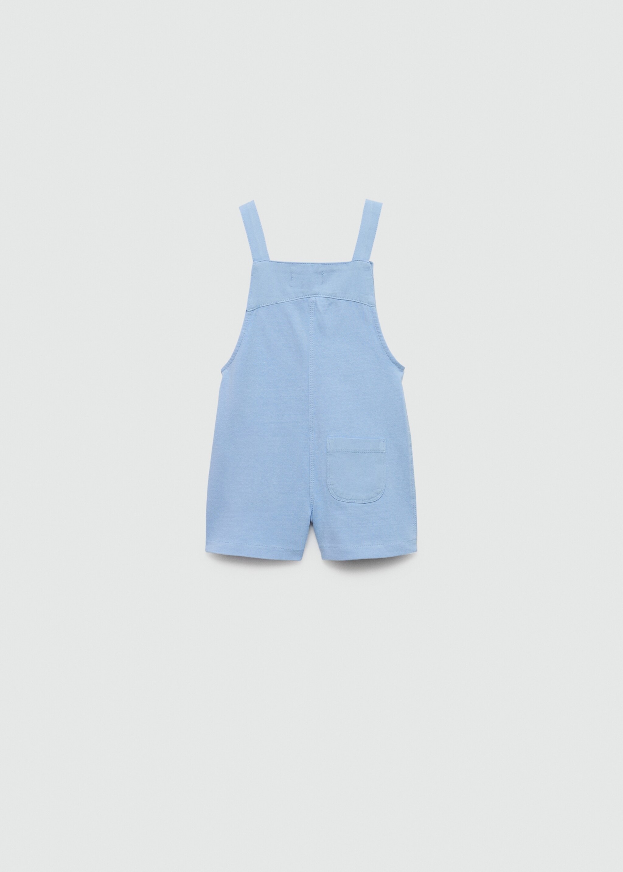 Kurze Latzhose aus Baumwolle - Rückseite des Artikels, Himmelblau. Ref: 77980359-00.