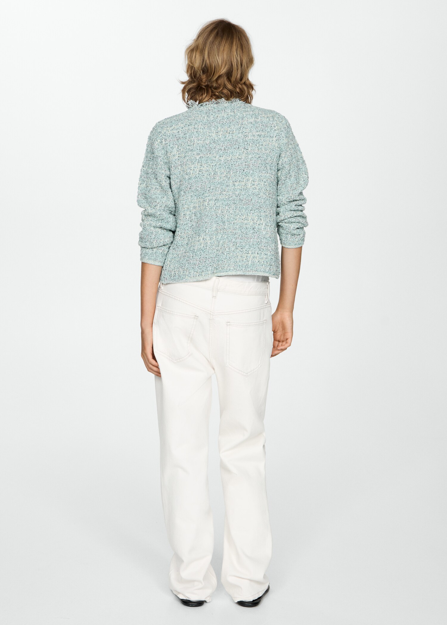Tweed jacket with frayed ends - Reverse of the article