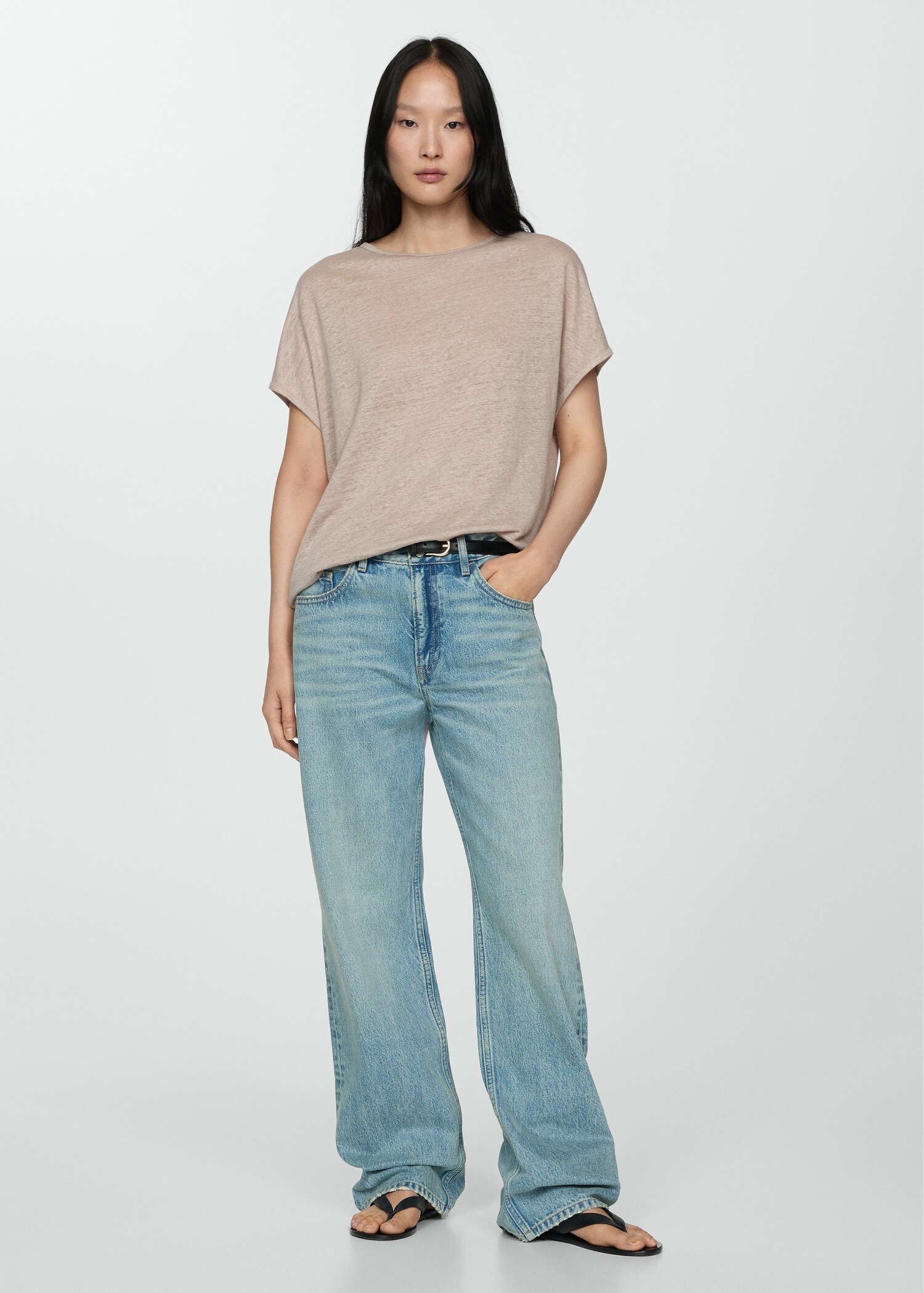 Short-sleeved linen t-shirt - General plane