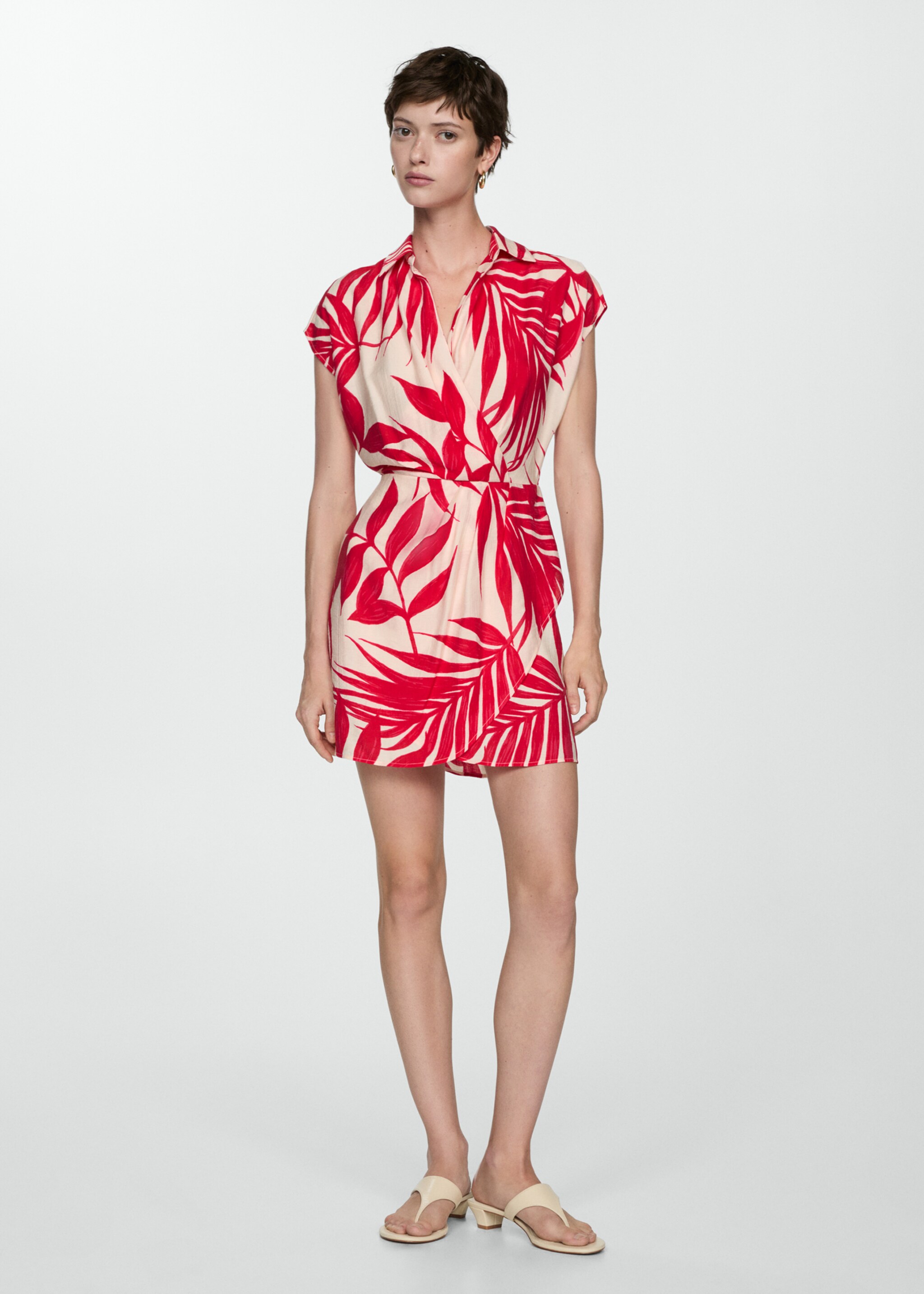 Vestido cruzado estampado - Plano general