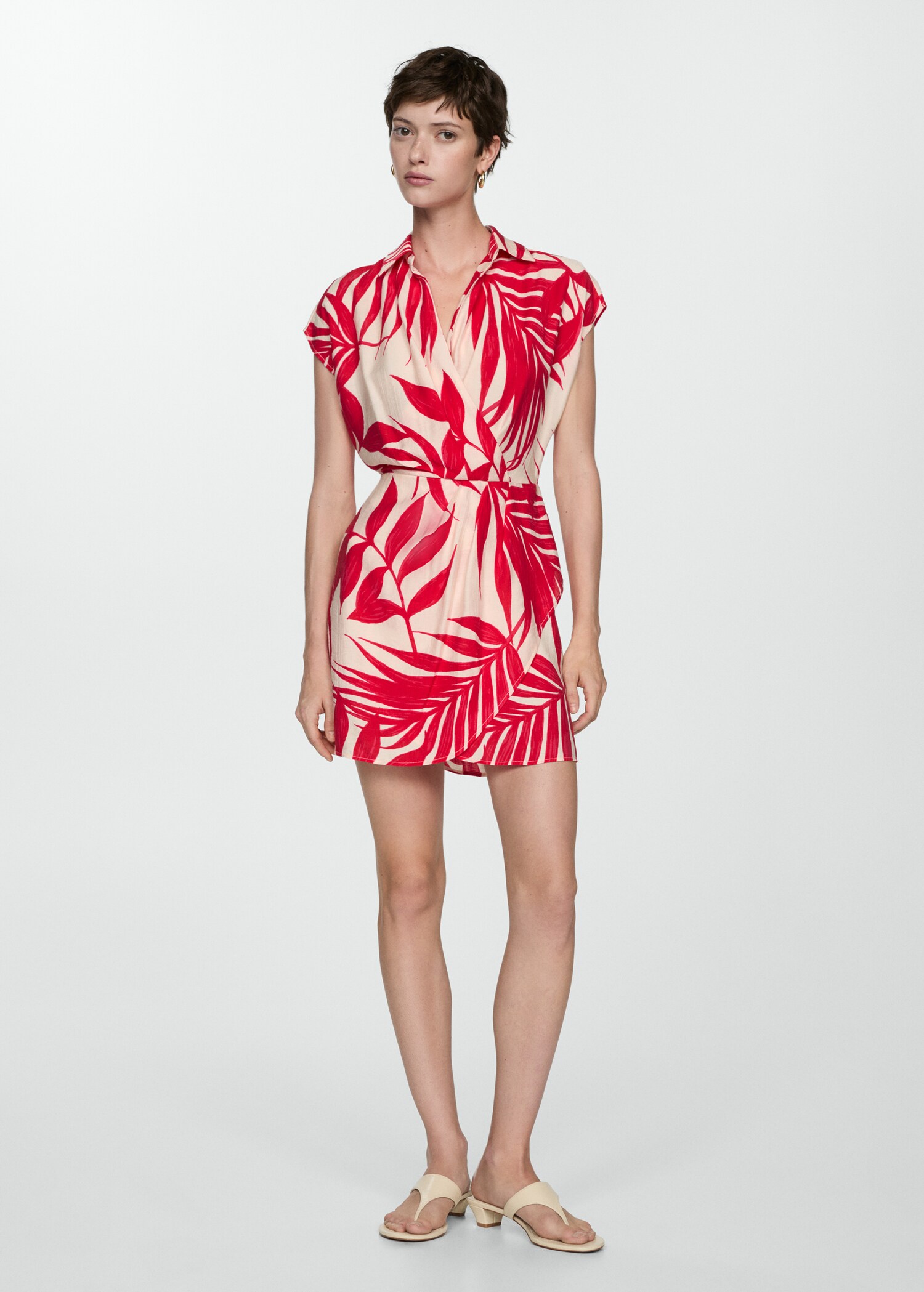 Vestido cruzado estampado - Plano general
