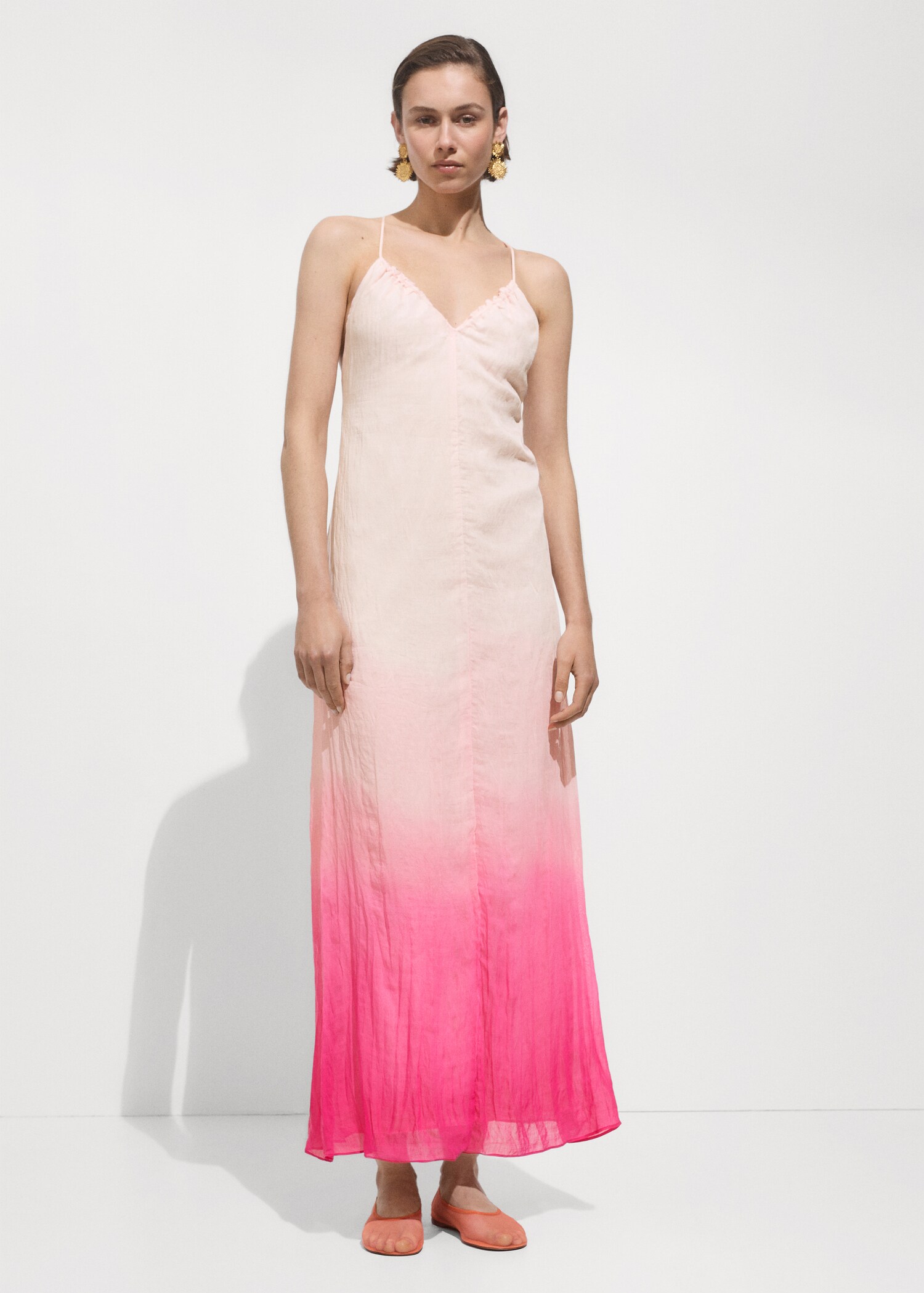 Gemustertes Lyocell-Kleid - Allgemeine Ansicht