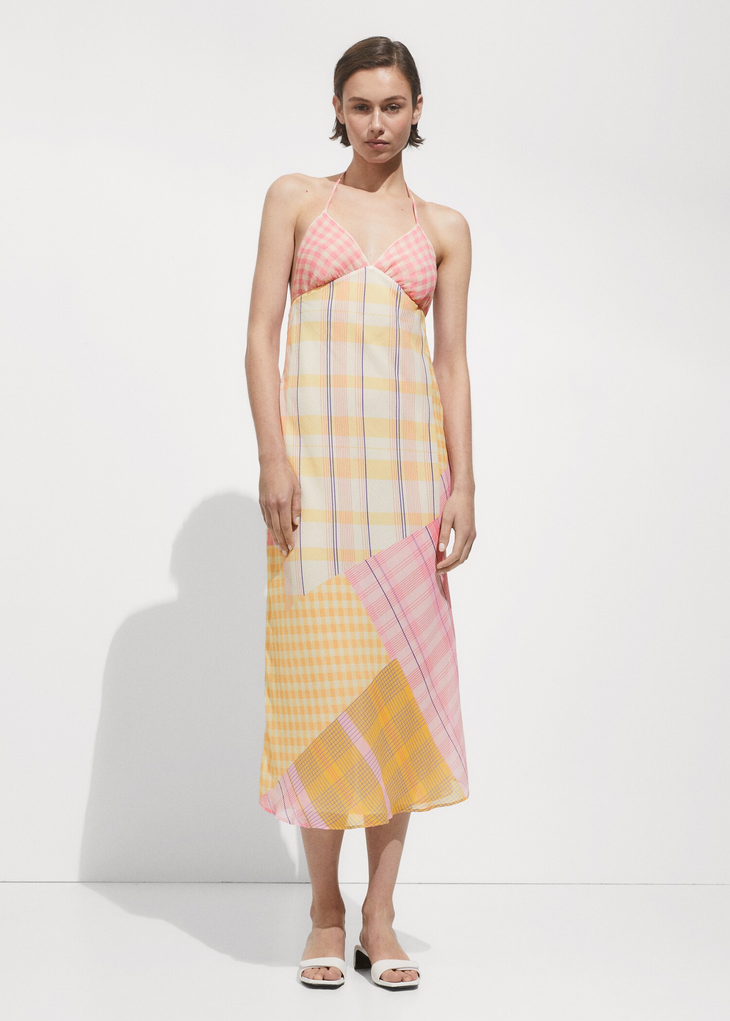 Printed halter-neck dress - General plane