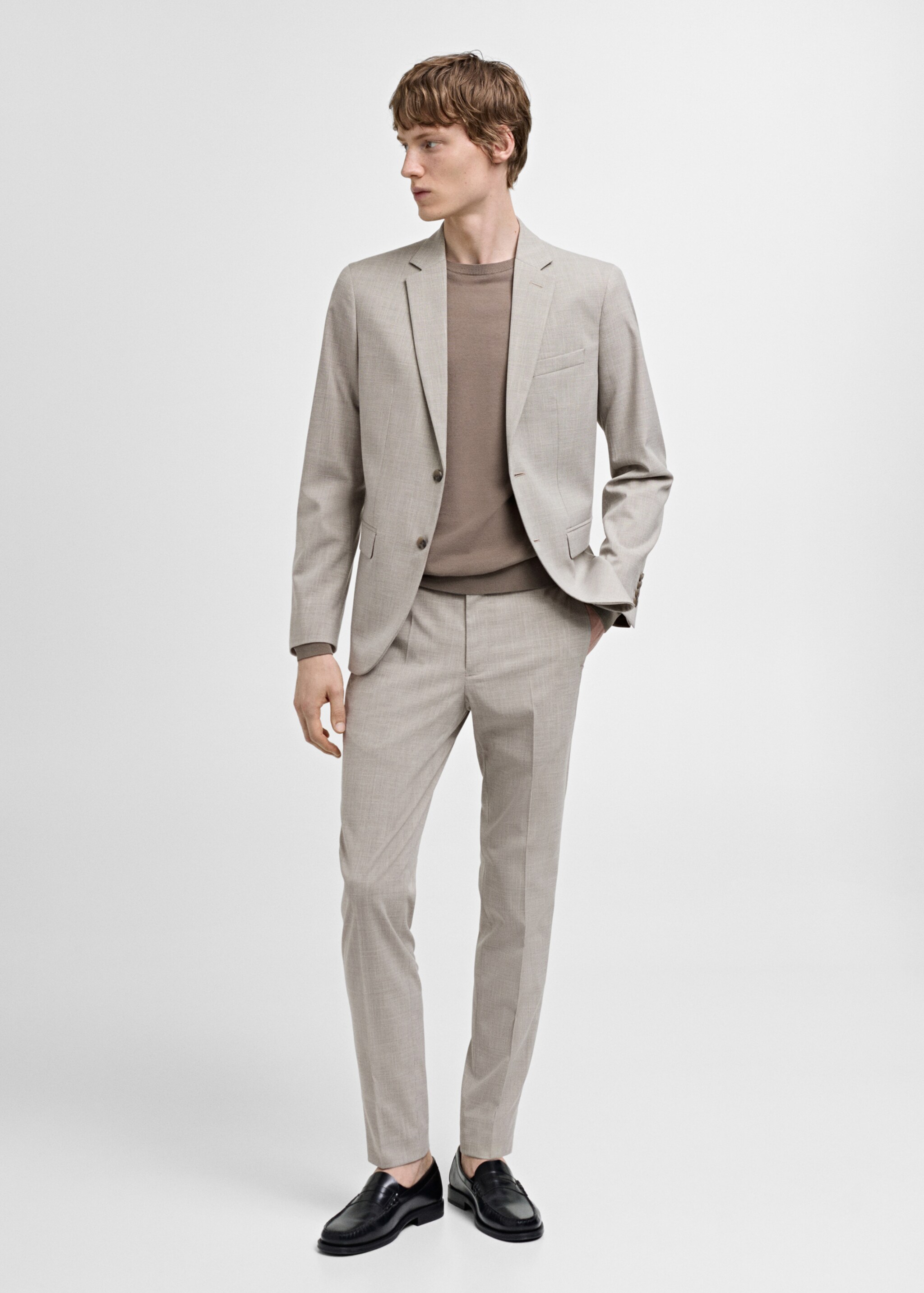 Pantaloni de costum Paris super slim fit - Plan general, Gri deschis. Ref: 77000581-00.