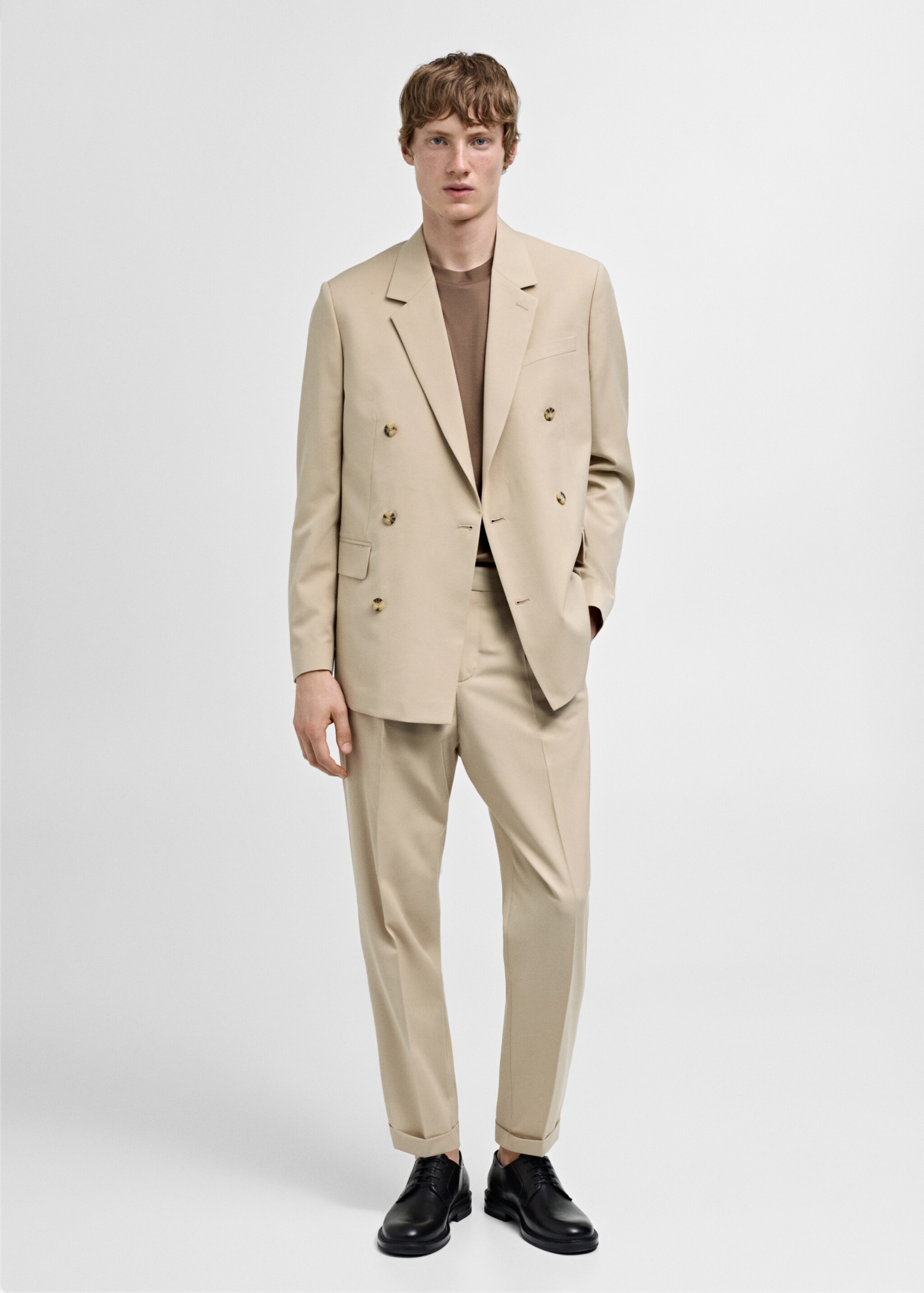 Regular Fit Anzughose - Allgemeine Ansicht, Beige. Ref: 77000585-00.