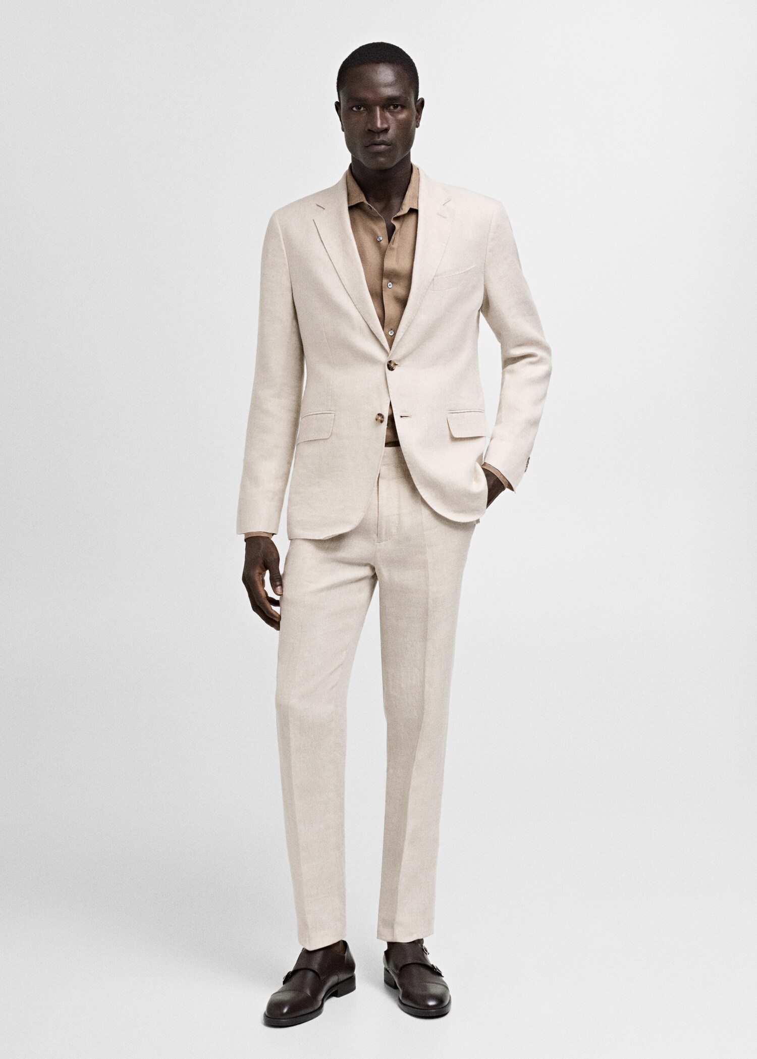 Slim-Fit-Anzughose aus 100 % Leinen - Allgemeine Ansicht