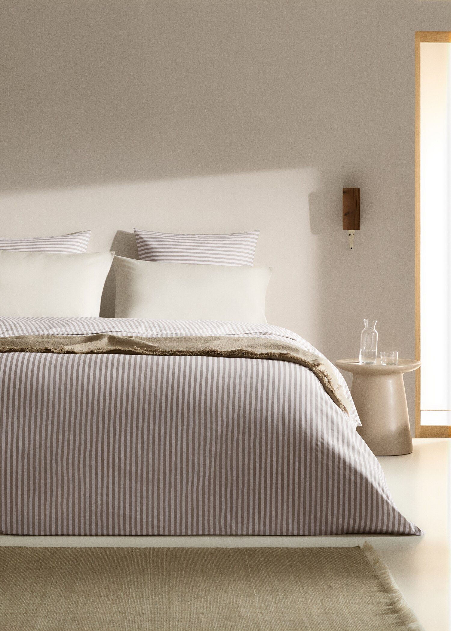 Housse de couette coton rayures lit 135 cm - Plan général