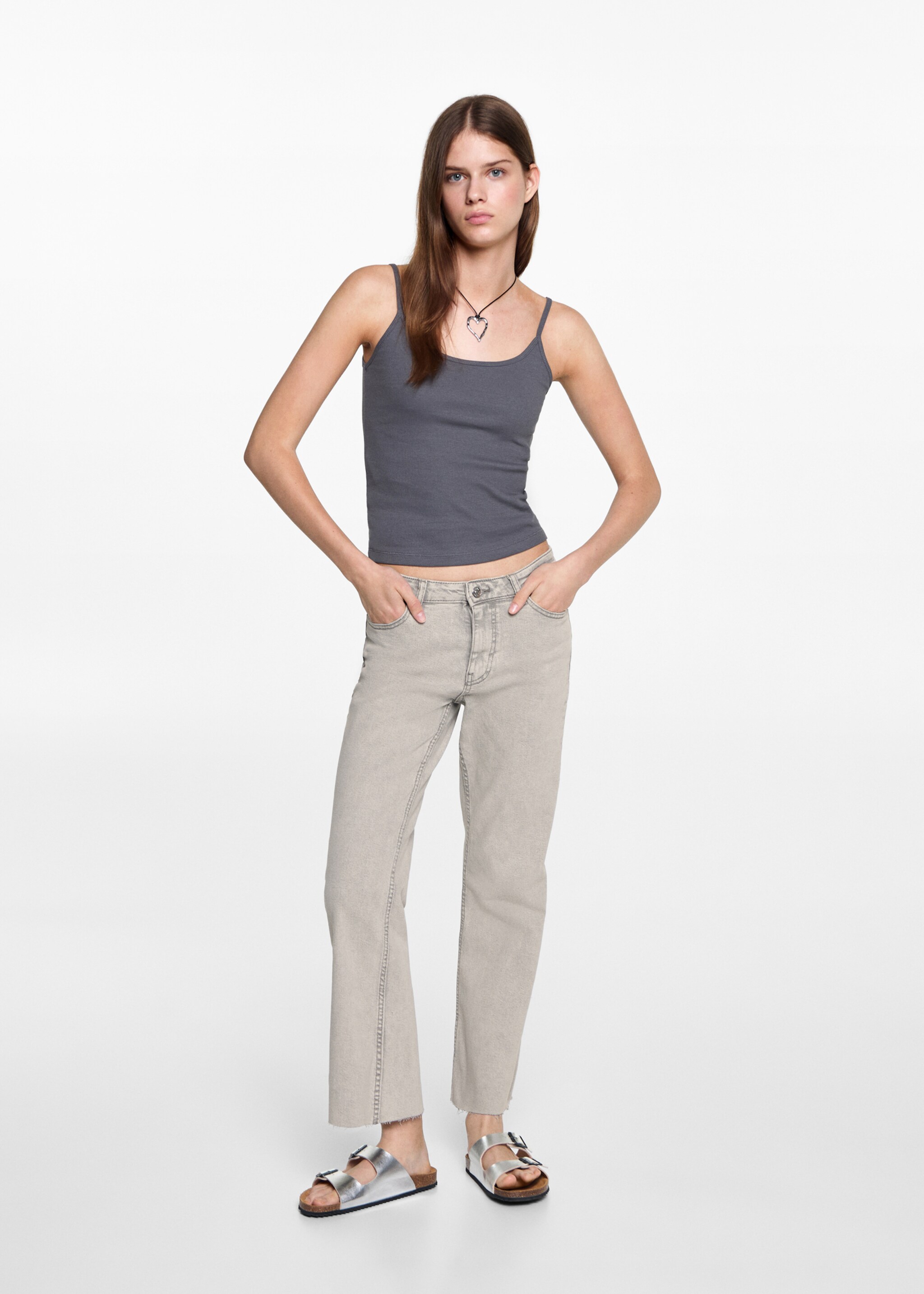 Crop flared jeans - General plane, Denim Grey. Ref: 77000616-00.
