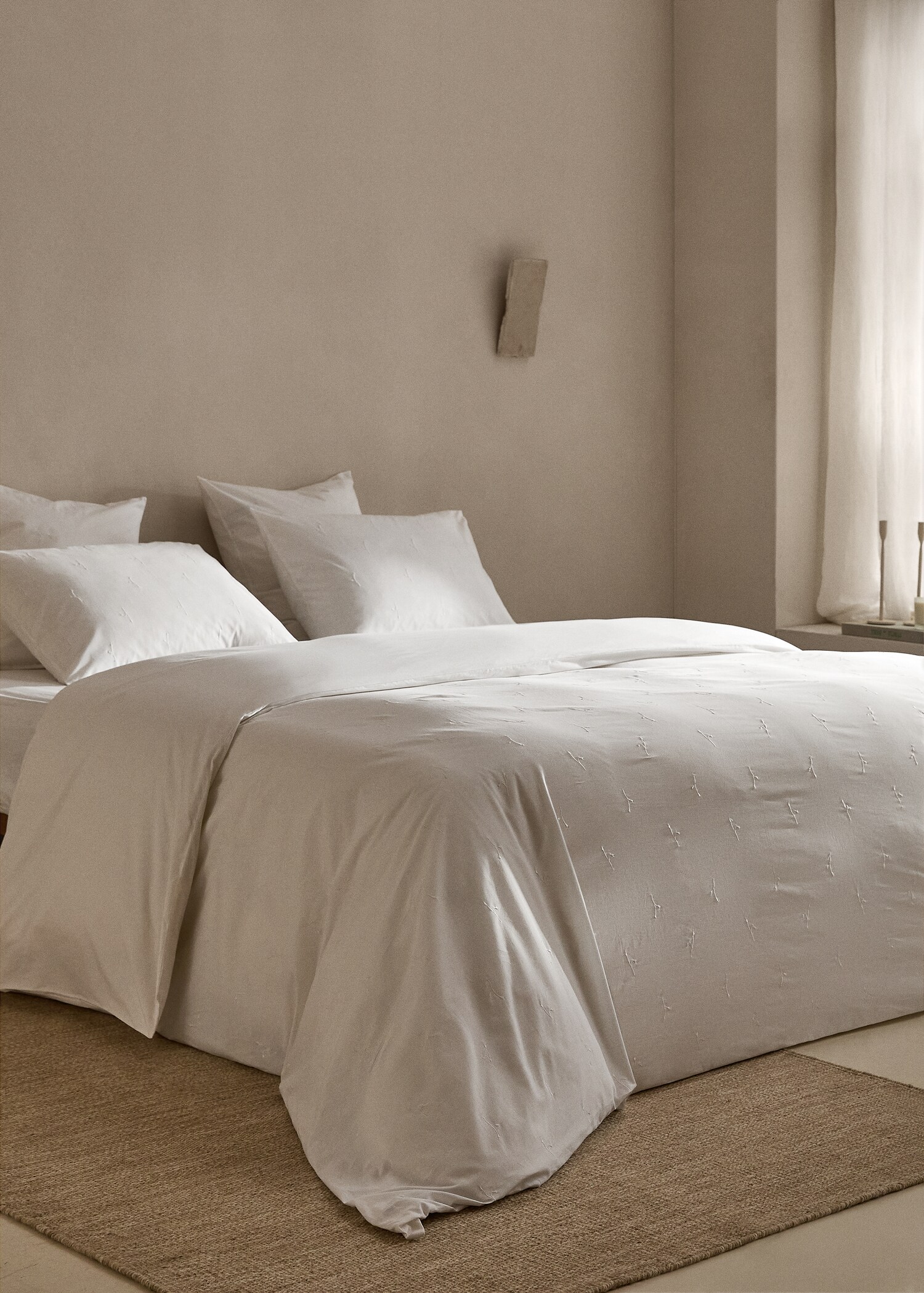 Housse de couette coton broderie florale lit 90 cm - Plan général