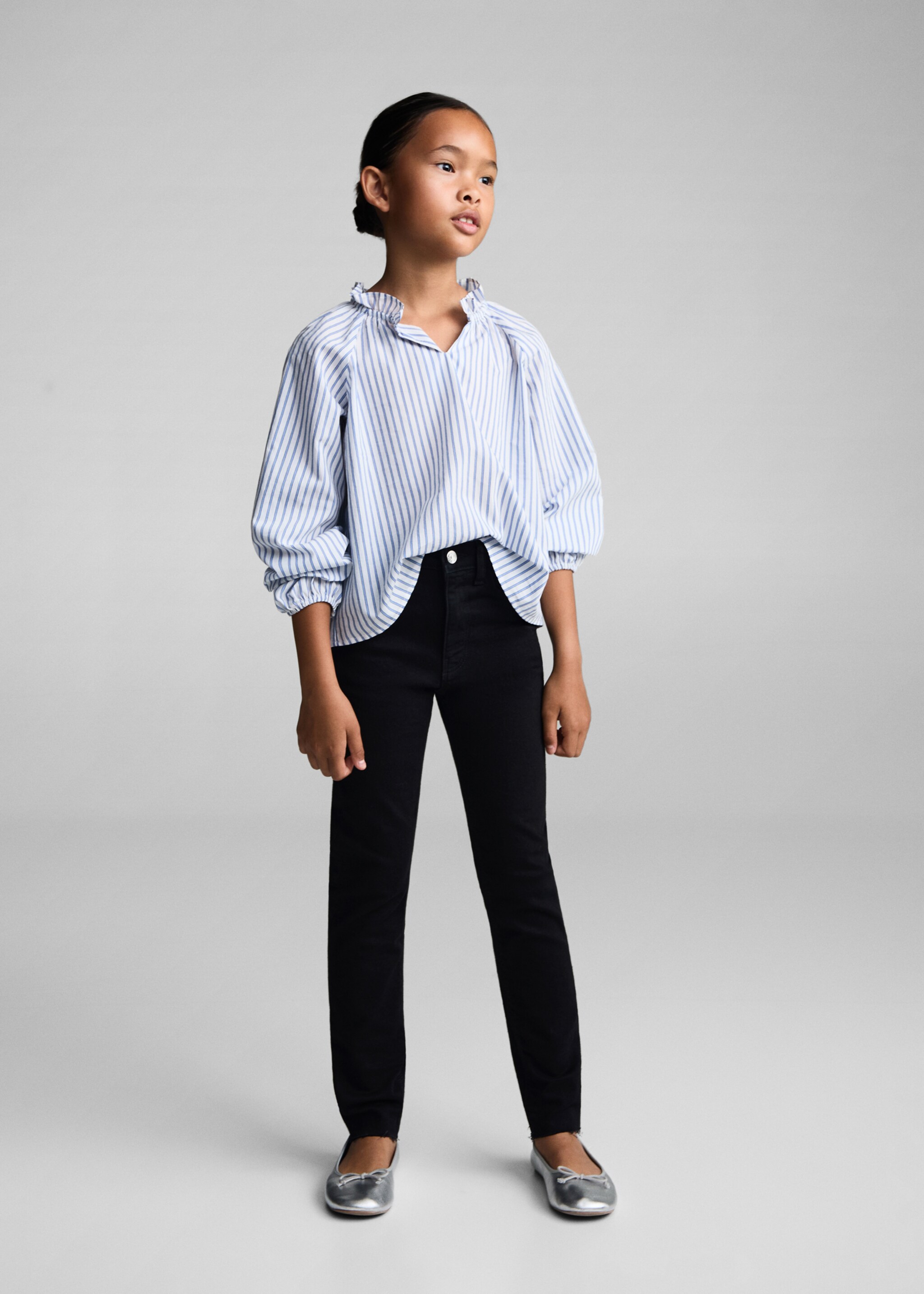 Skinny jeans - General plane, Black denim. Ref: 77001012-00.