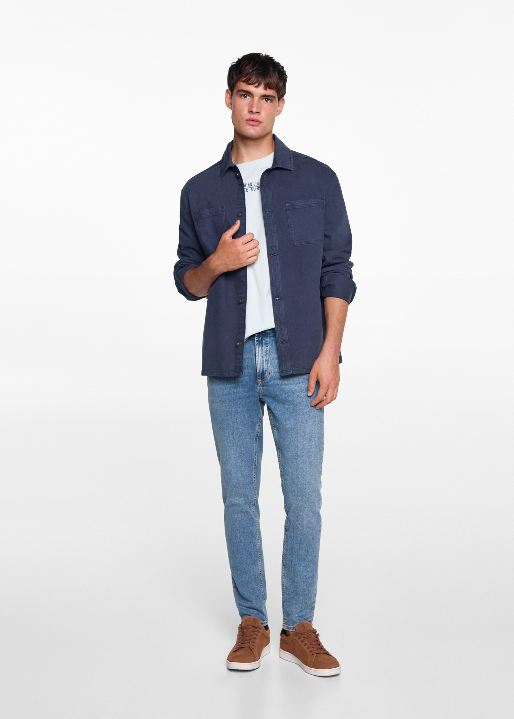 Slim-fit jeans - Overzichtstekening, Middenblauw. Ref: 77001514-00.