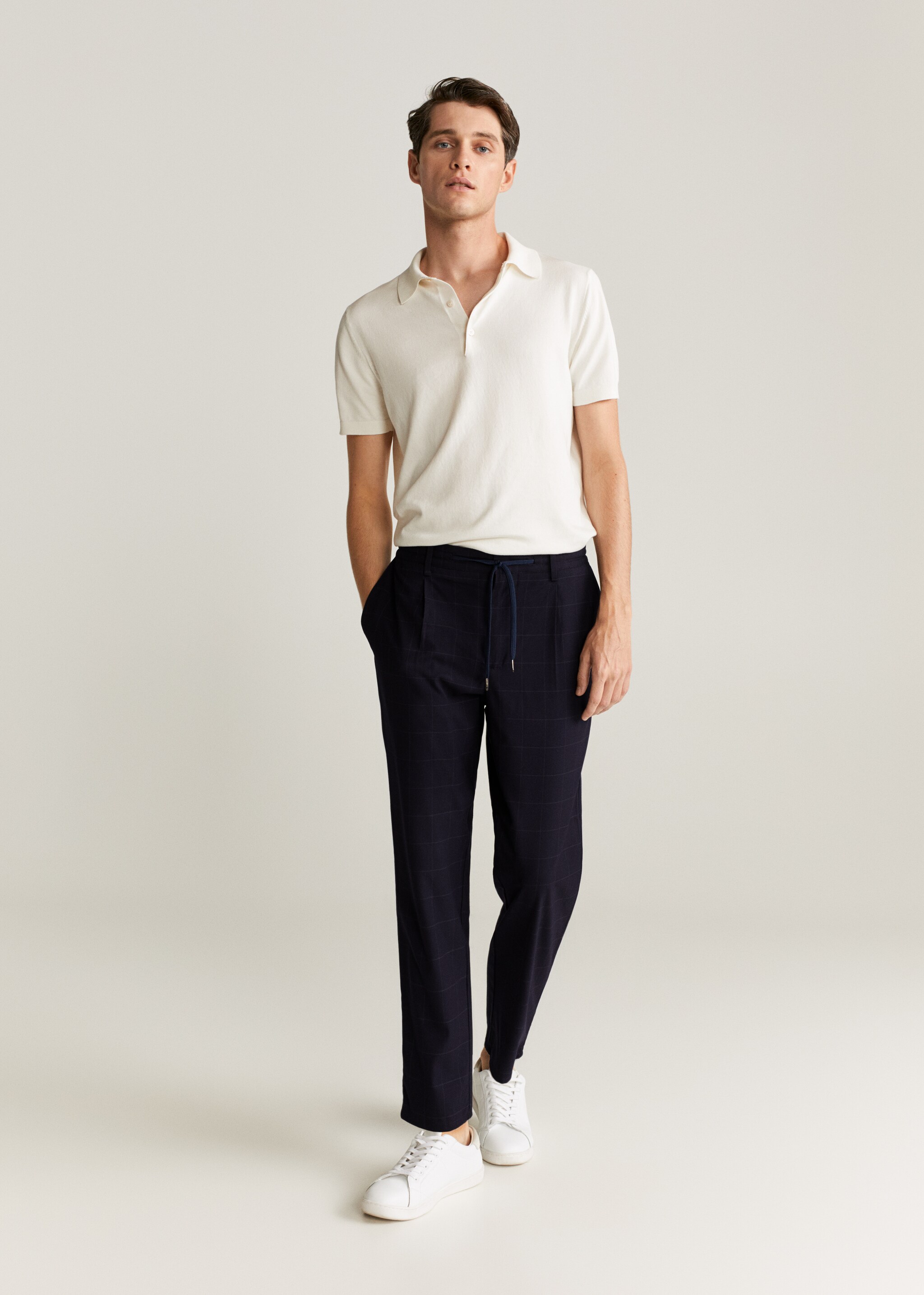 Oblekové kalhoty slim fit ze lněné směsi - Celkový náhled