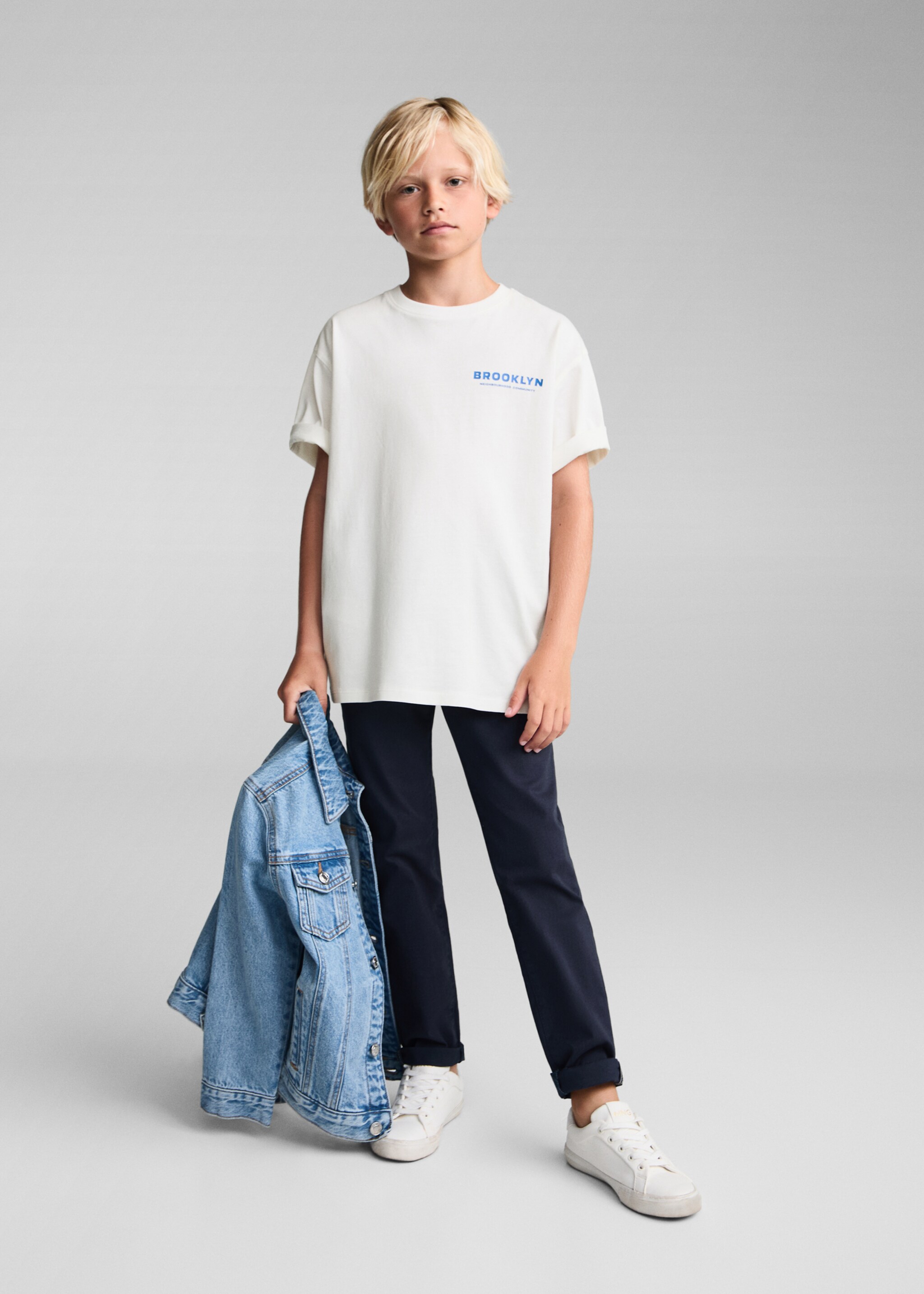Katoenen T-shirt met print - Overzichtstekening