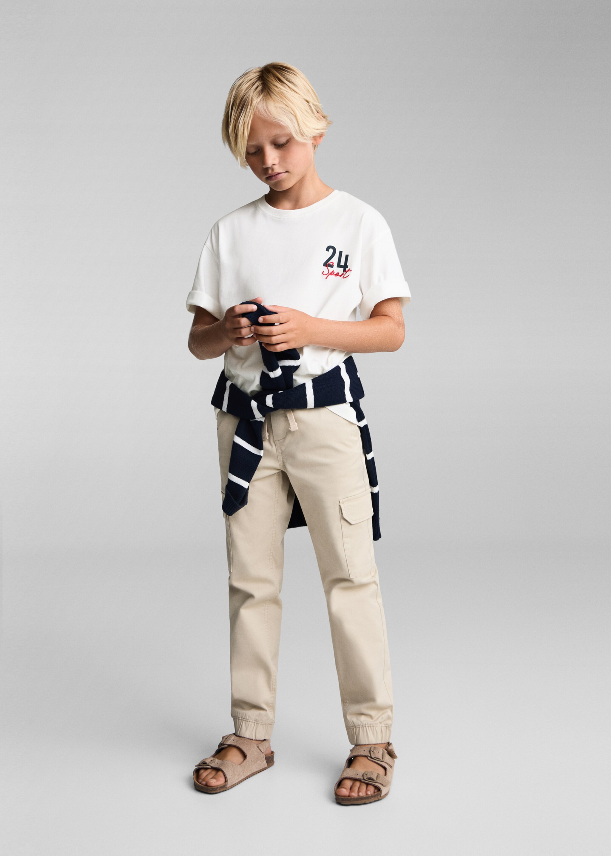 T-shirt coton détail brodé - Plan général