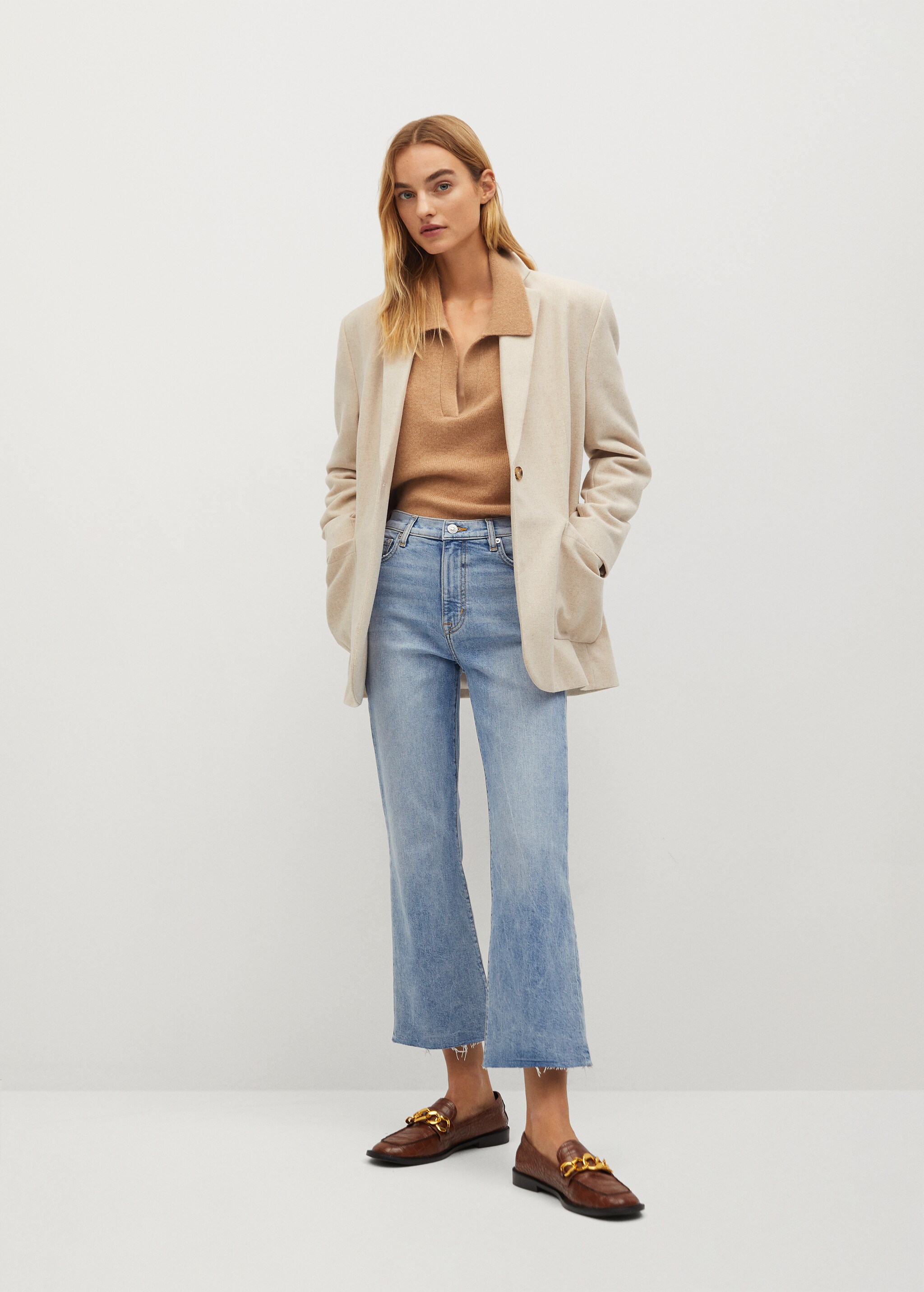 Jeans flare crop - Plano general