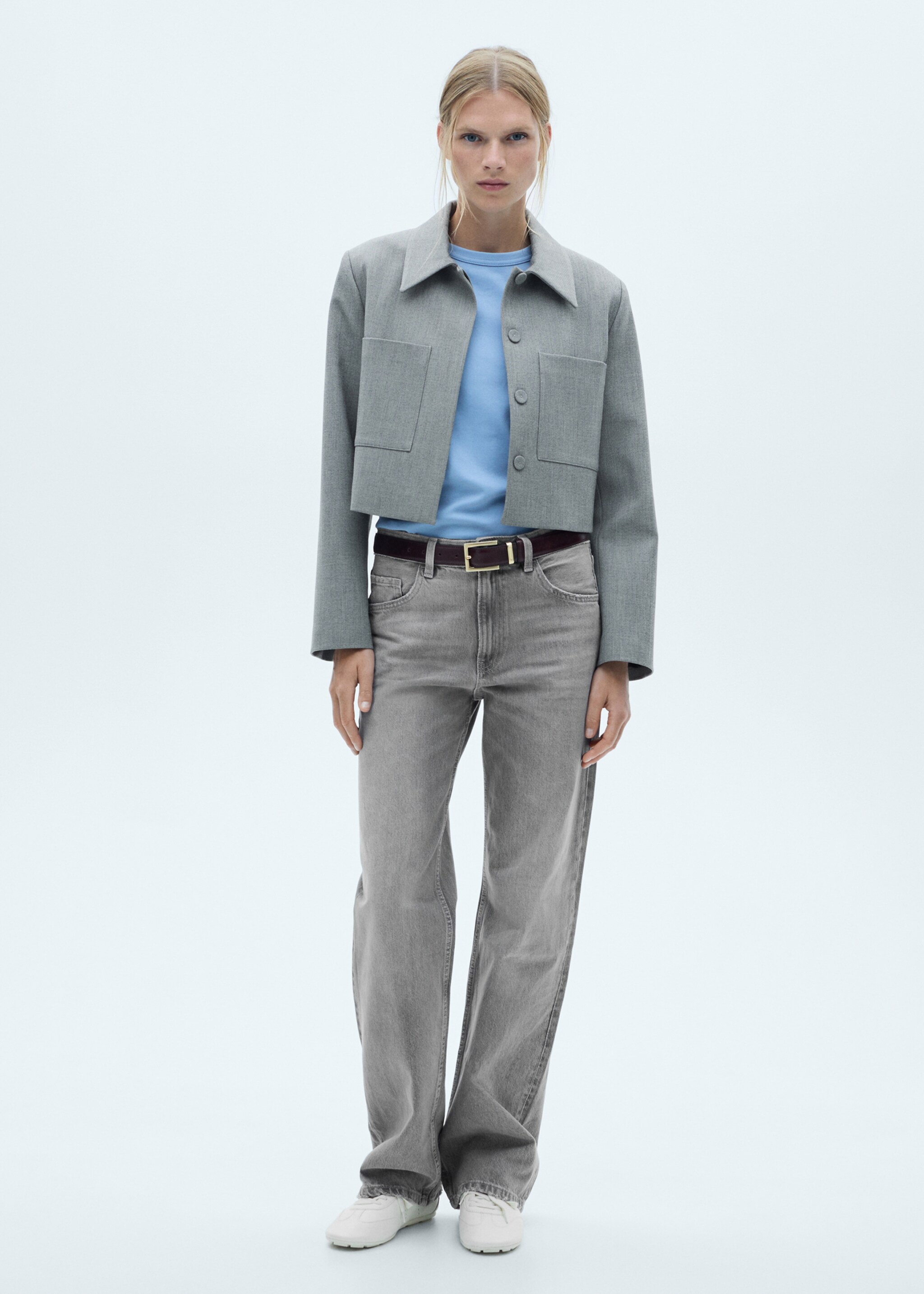 Jean Miami droit taille normale - Plan général, Gris denim. Ref: 77004020-00.