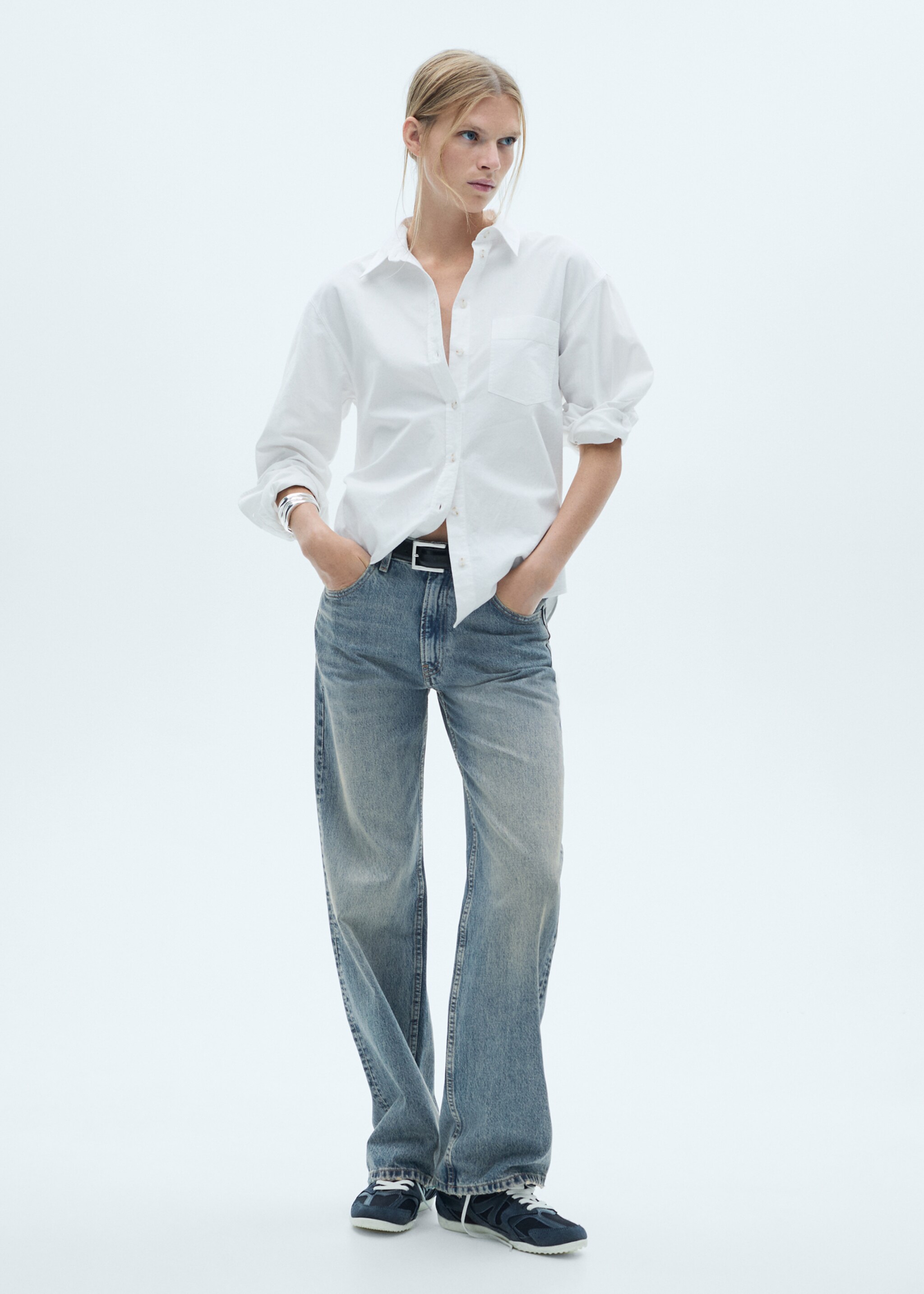 Miami medium-rise straight-fit jeans - General plane, Medium Vintage Blue. Ref: 77004021-00.
