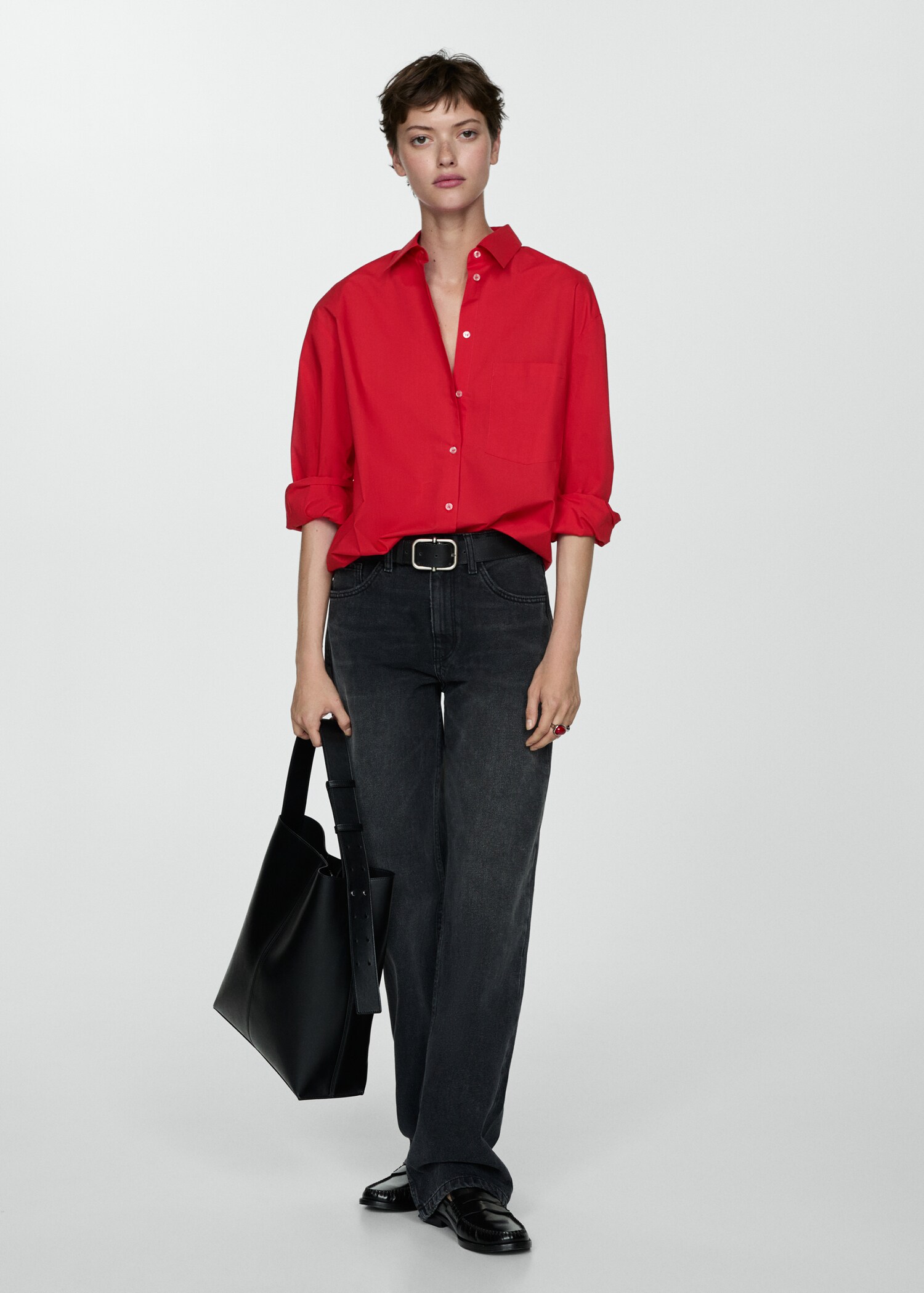 Oversized-Hemd mit Tasche - Allgemeine Ansicht
