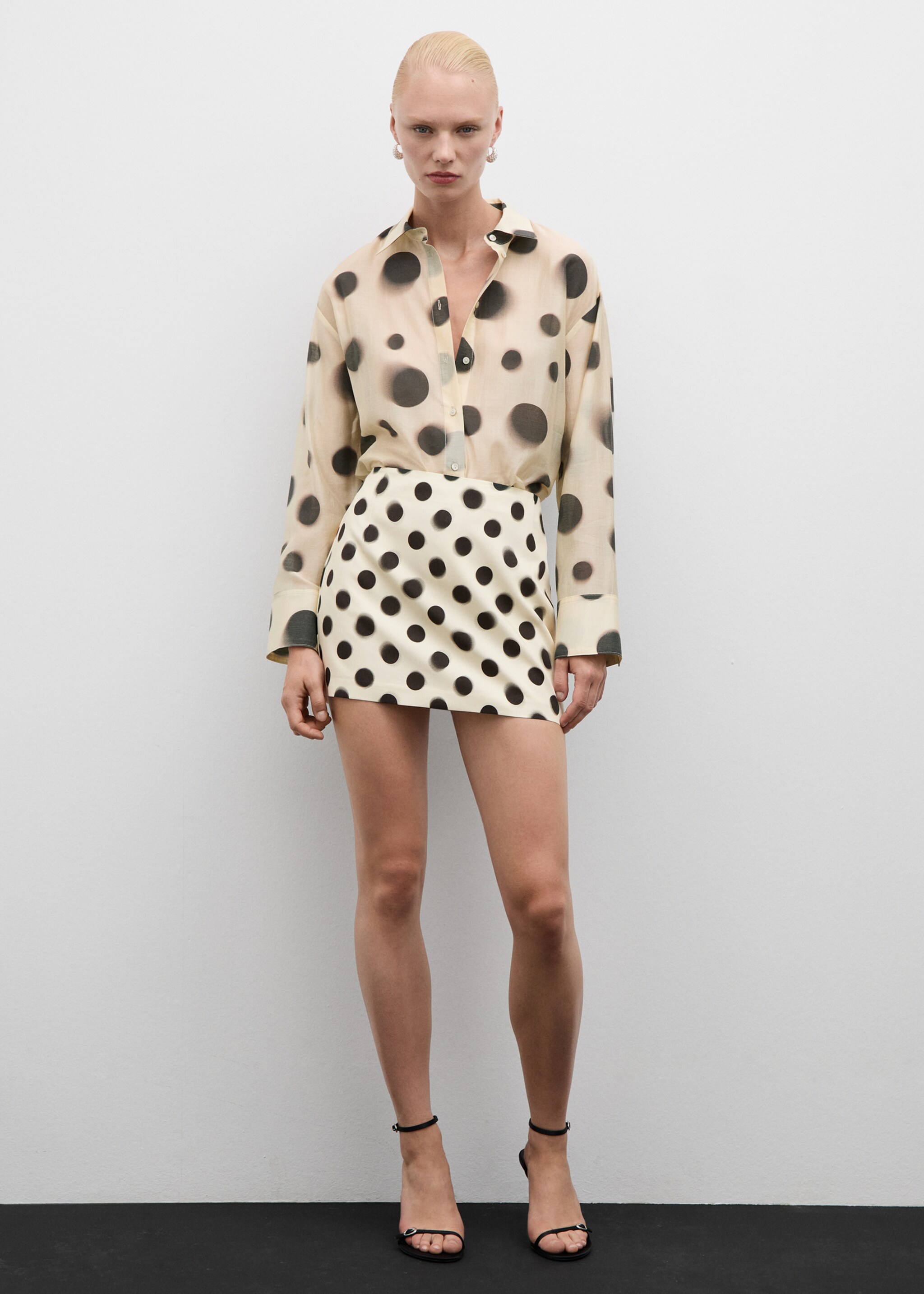 Lyocell-Hemd mit Polka Dots - Allgemeine Ansicht