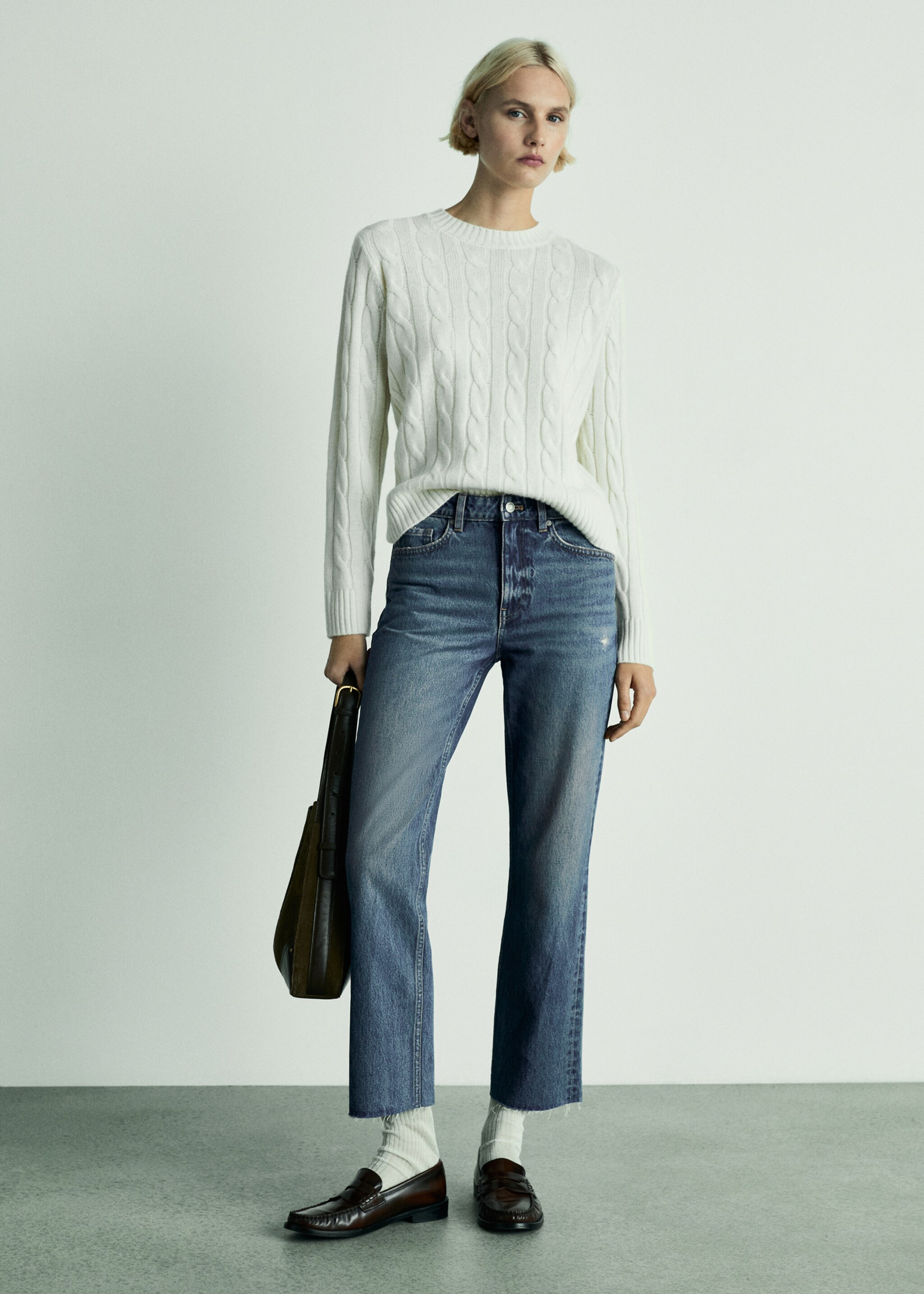Blanca straight-fit cropped jeans - General plane, Dark Blue. Ref: 77004034-00.