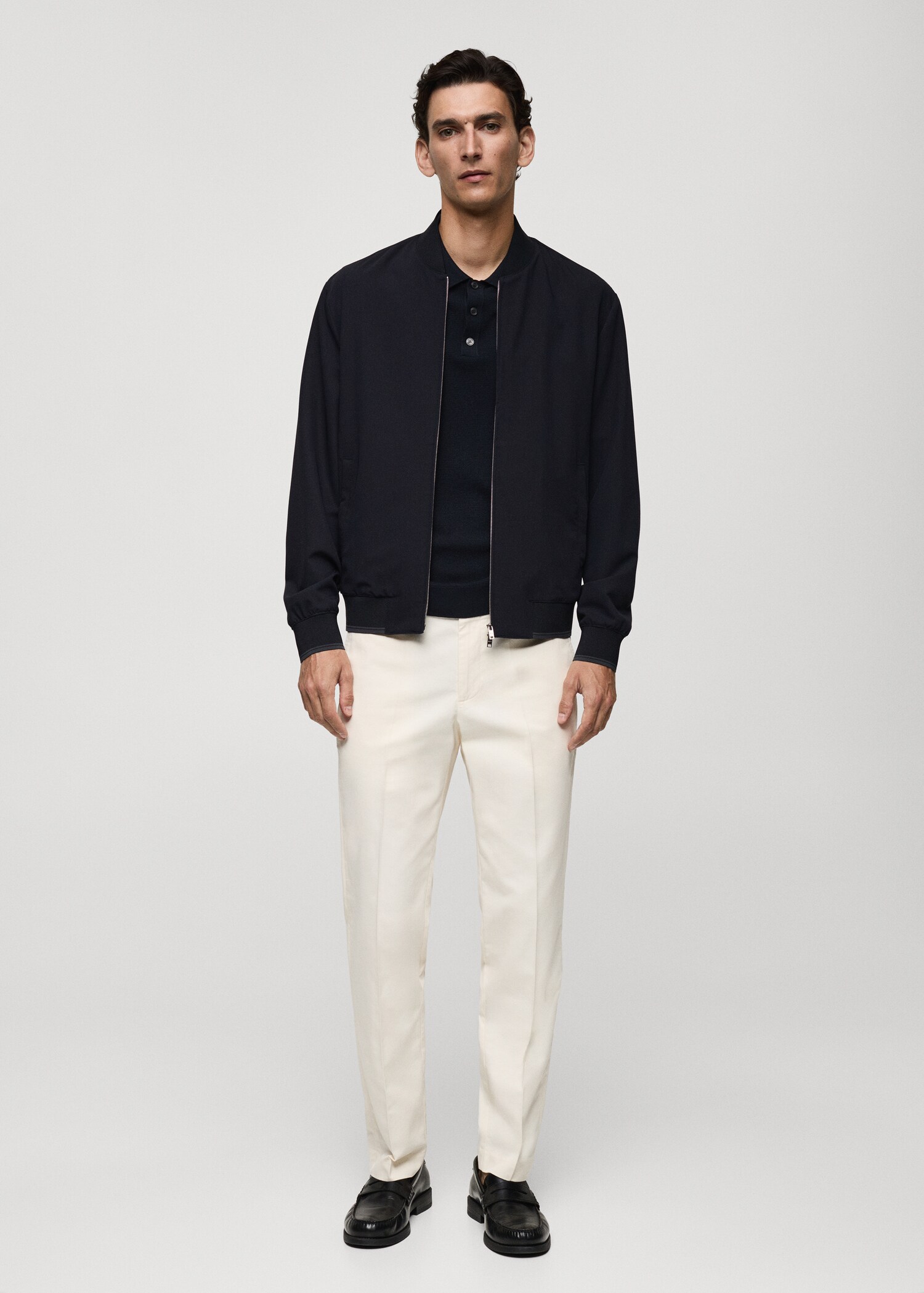 Chaqueta bomber tejido comfort stretch - Plano general