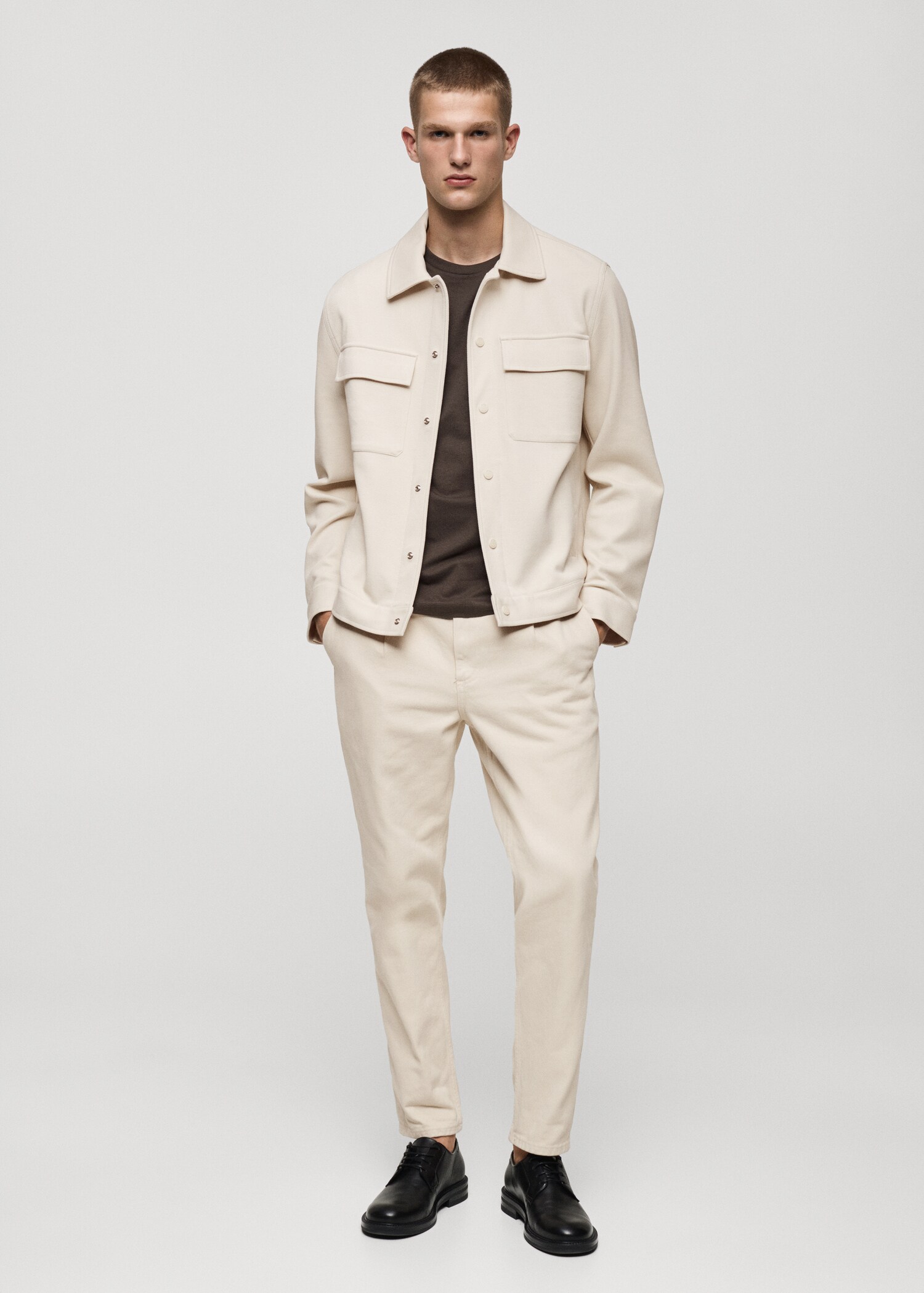 Overshirt aus Baumwoll-Twill mit Taschen - Allgemeine Ansicht