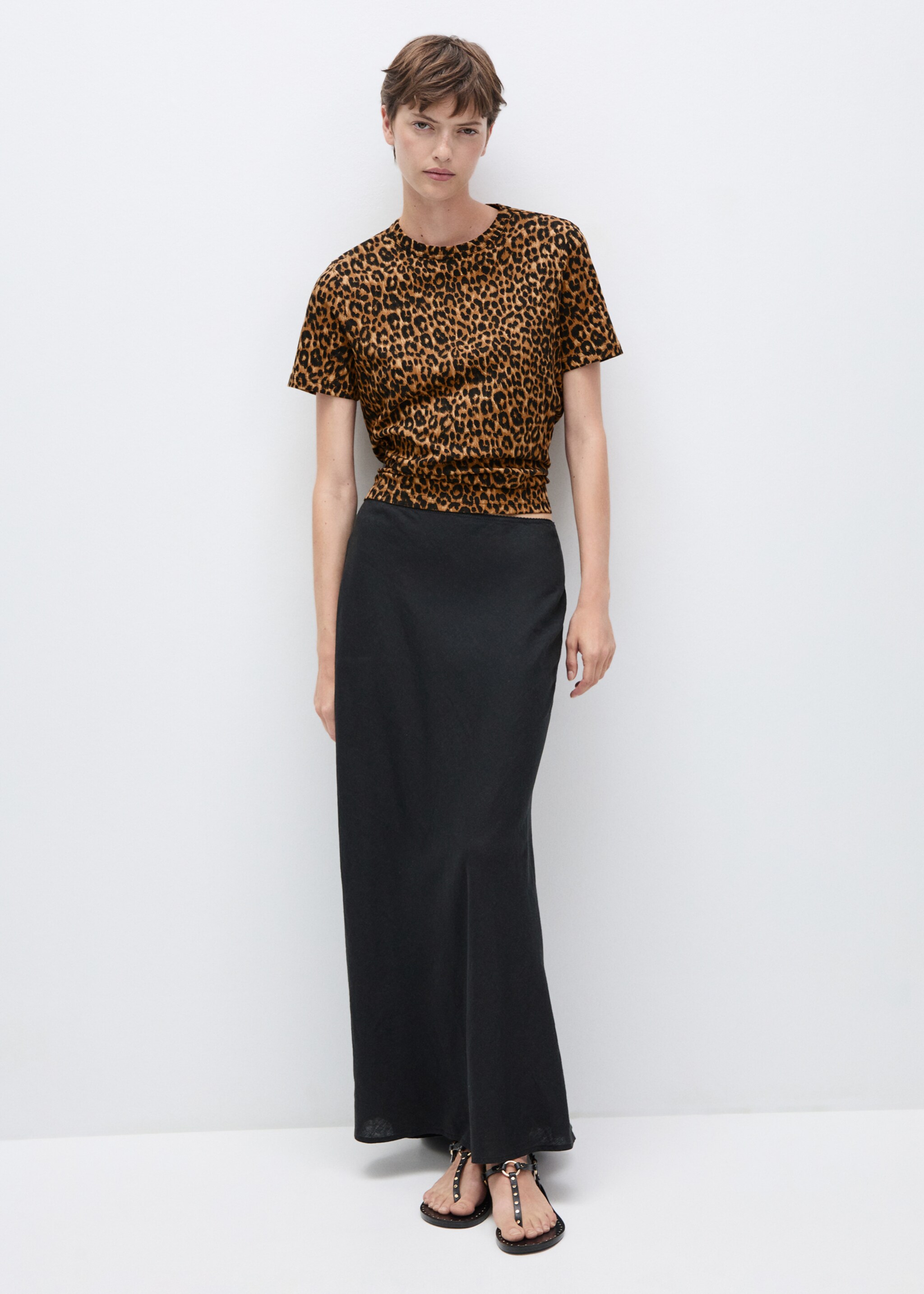 Baumwoll-T-Shirt mit Animal-Print - Allgemeine Ansicht