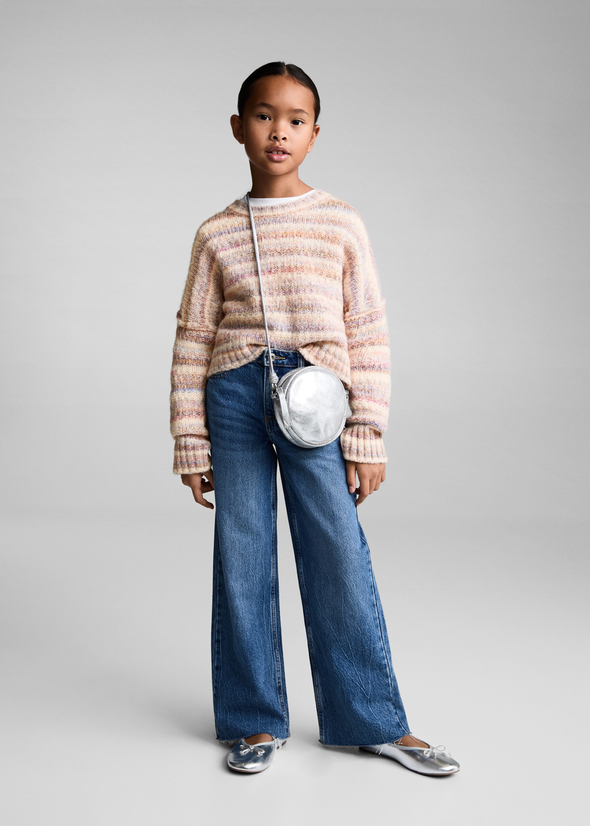 Knit striped sweater - General plane, Lilac. Ref: 77005649-00.