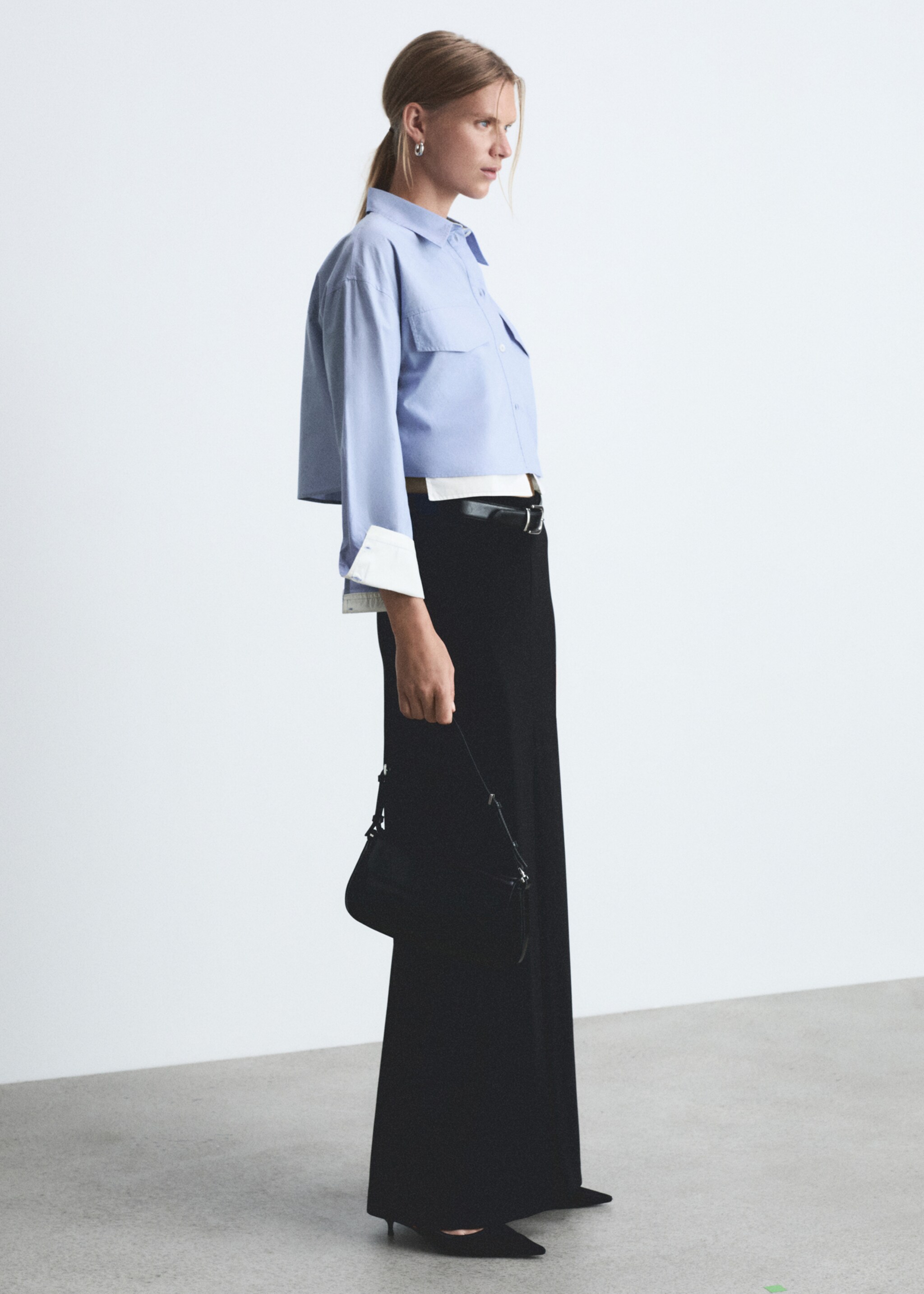 Combination crop shirt - General plane, Sky Blue. Ref: 77005652-00.